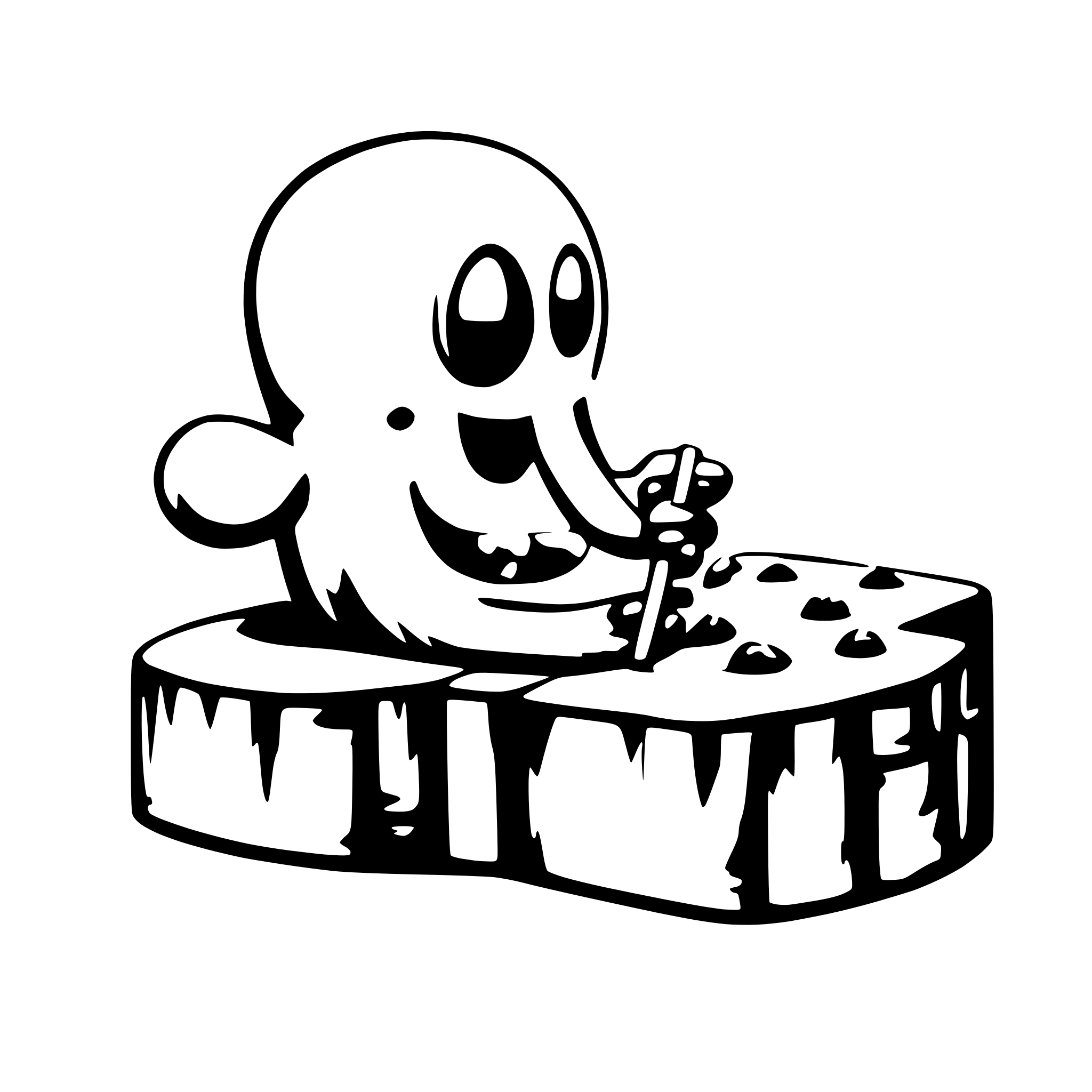 AI-generated SVG of 'packman eating log data'