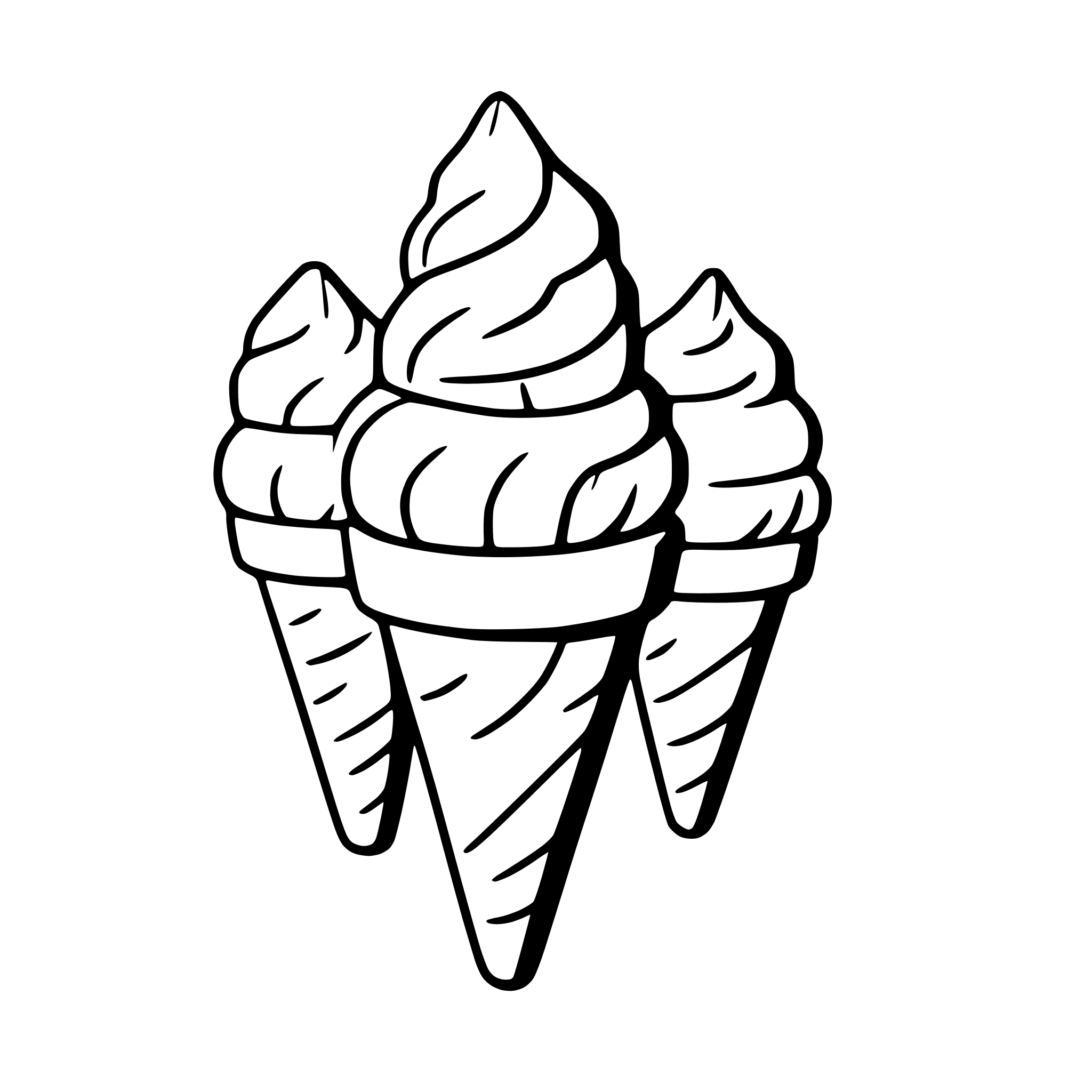 AI-generated SVG of 'a group of ice cream cones having a party'