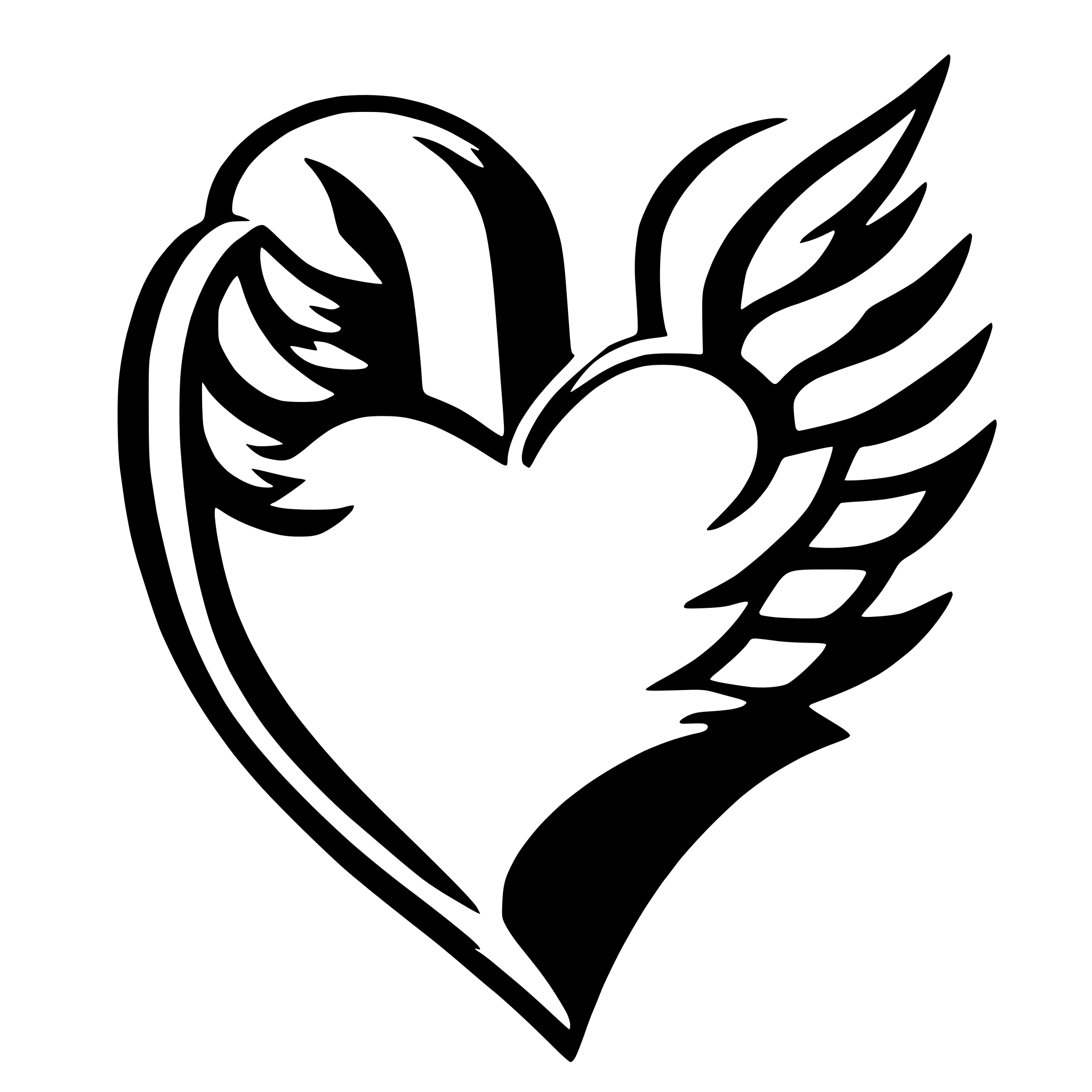 AI-generated SVG of a heart wings