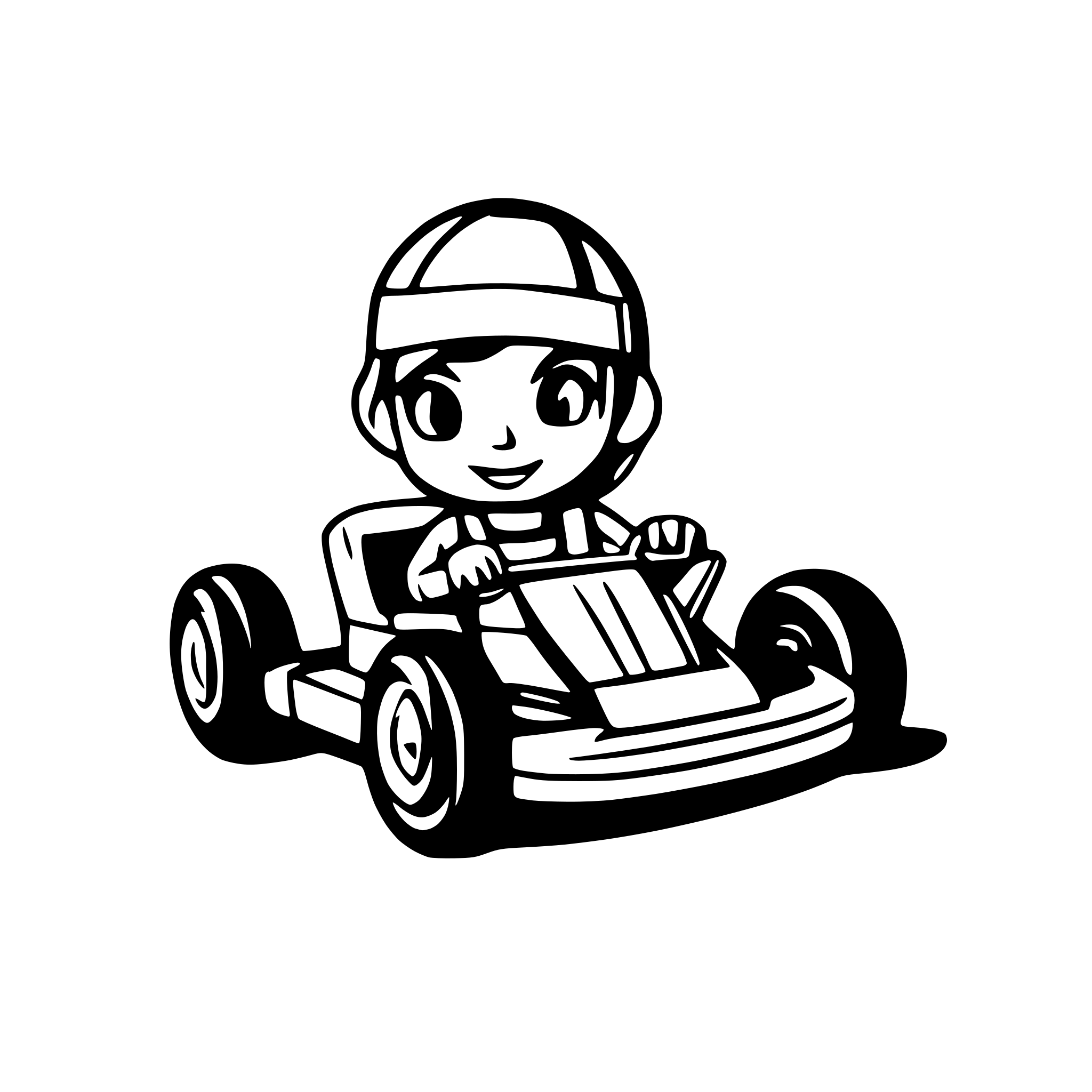 AI-generated SVG of a go-kart without background, simplified and without driver