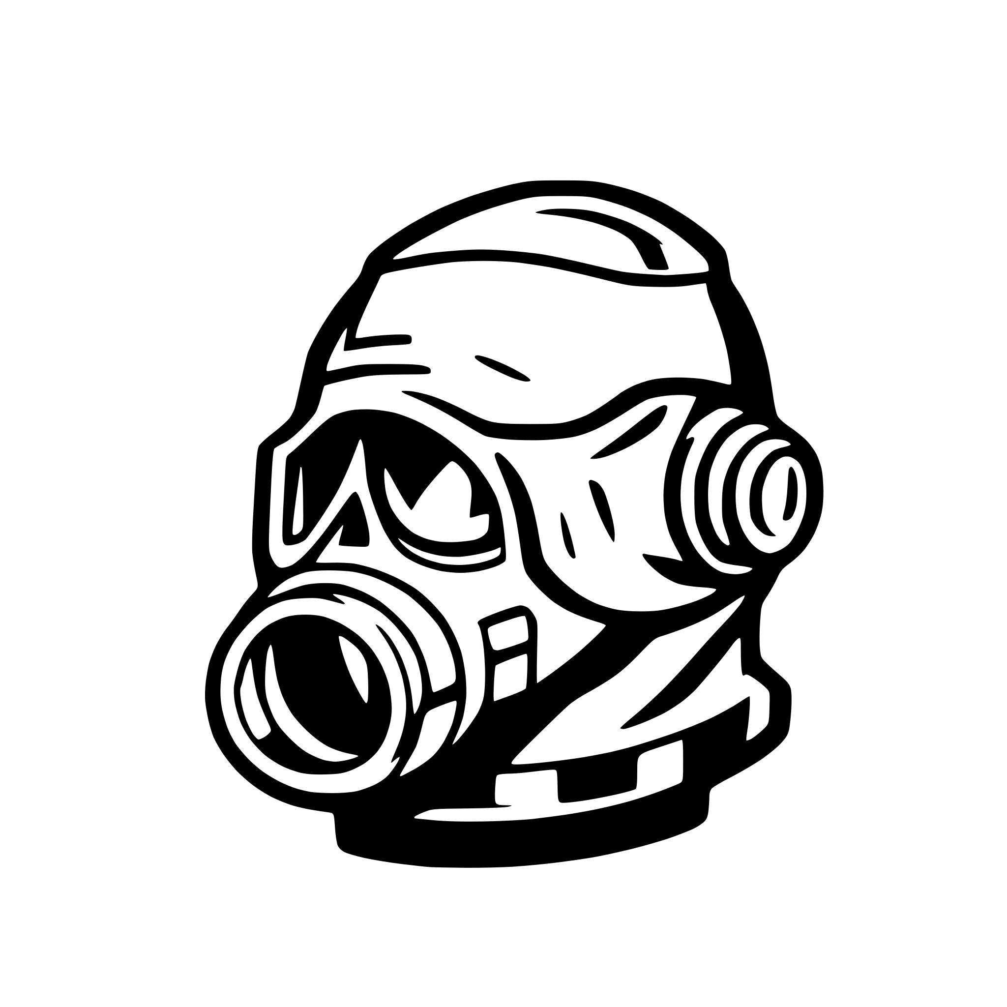 AI-generated SVG of a fish head with gas mask