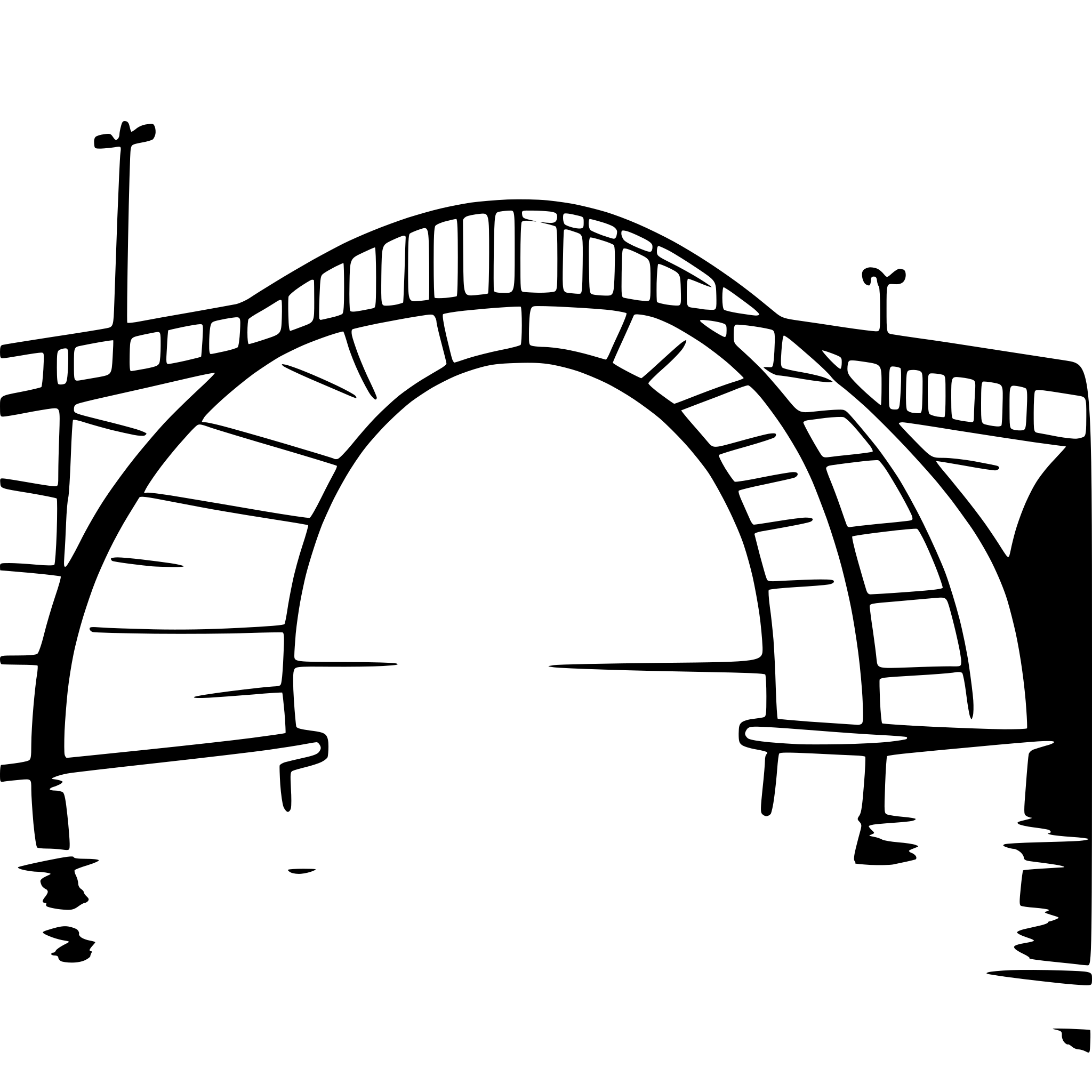 AI-generated SVG of 'bridge arching over river'