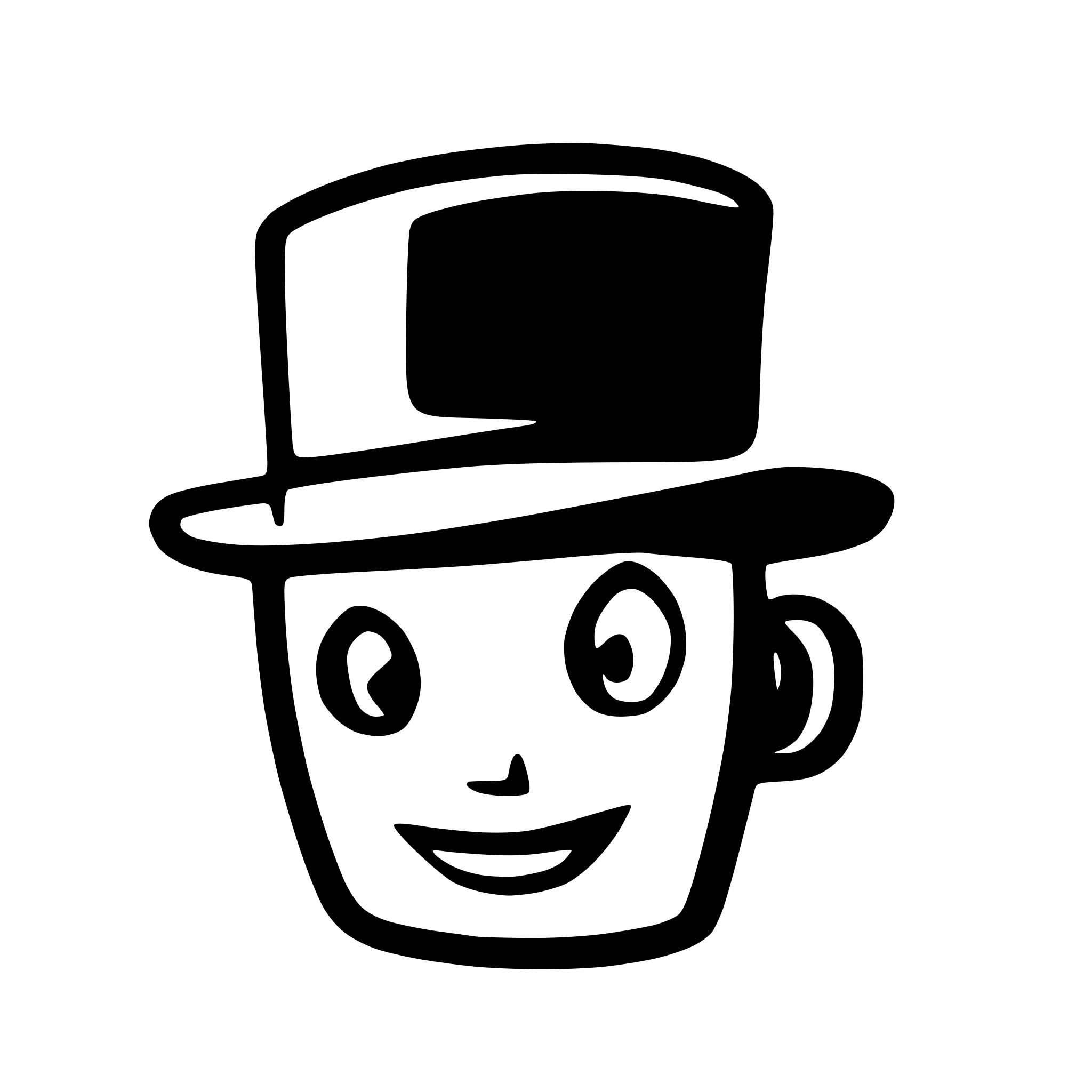 AI-generated SVG of a a smiling robot with a top hat to show that he is rich. Highly stylized.