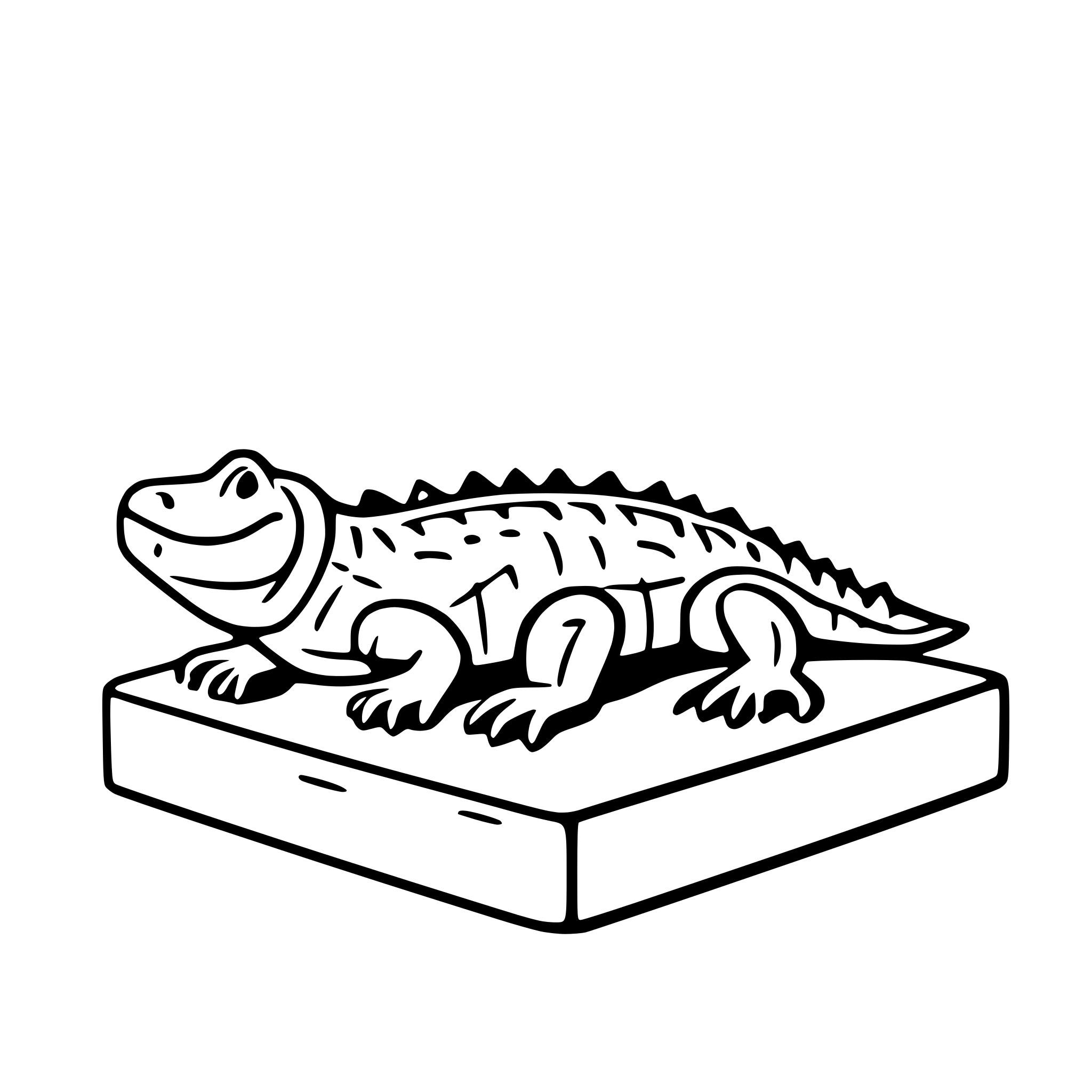 AI-generated SVG of a crocodile sunbathing on bank
