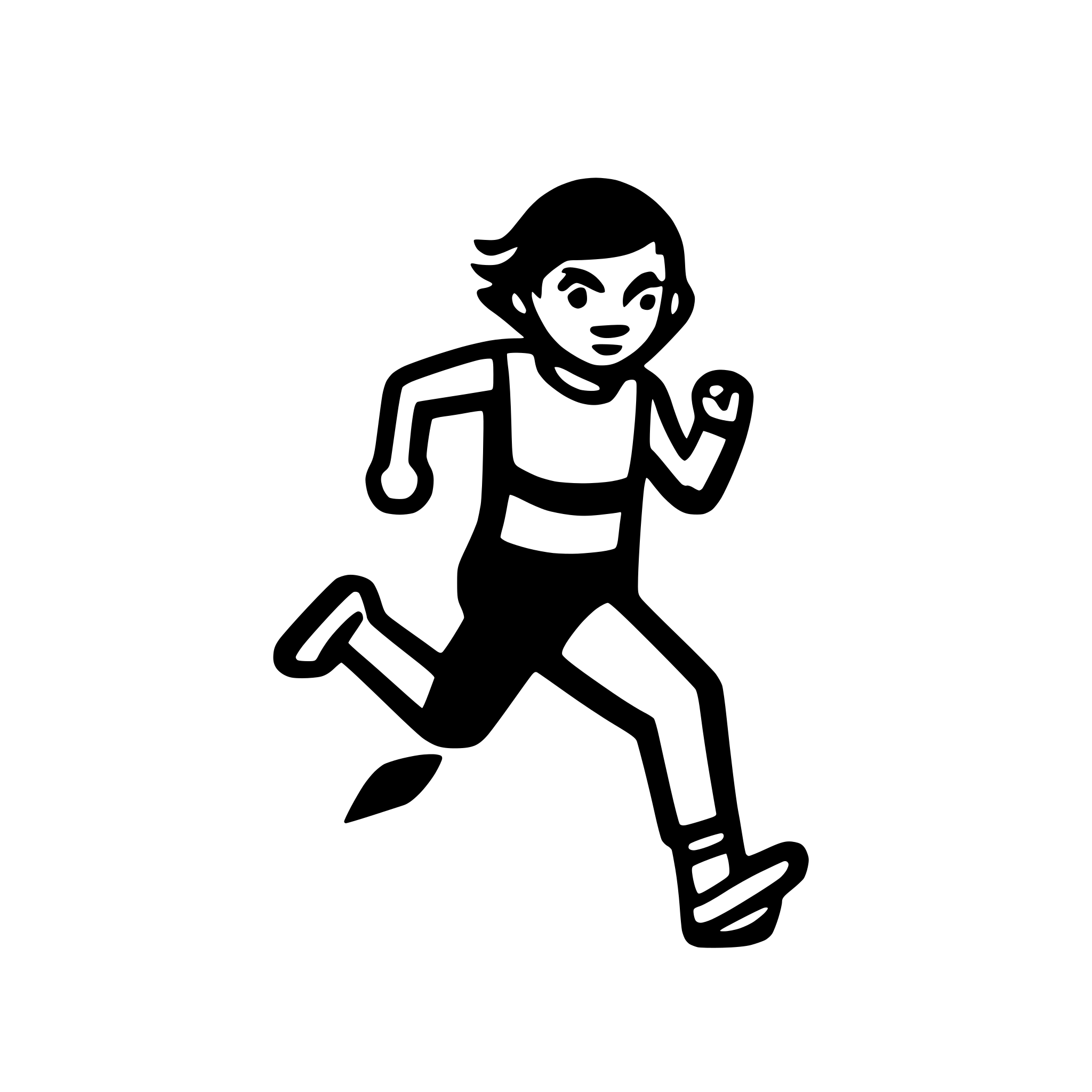 AI-generated SVG of a simple icon of a fast runner agresive