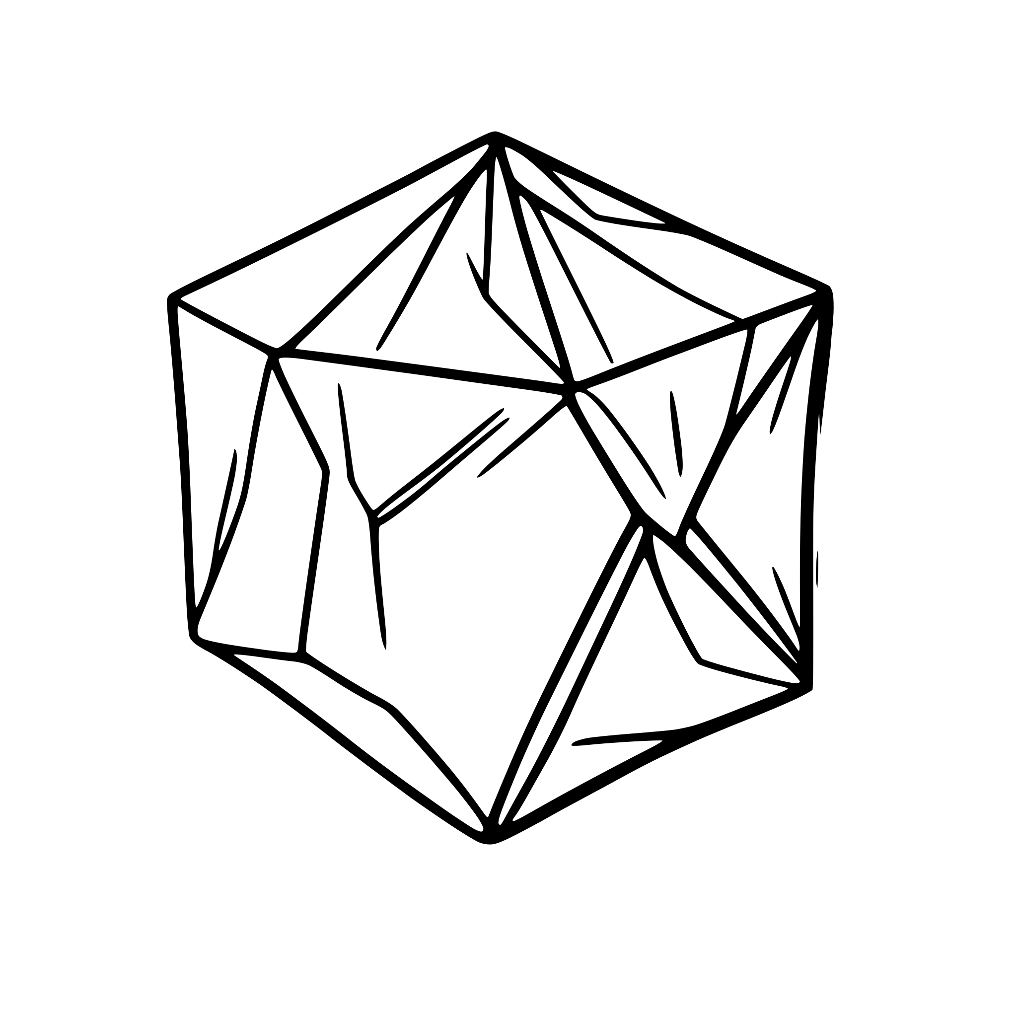AI-generated SVG of a 11 sided polyhedron made of folded paper