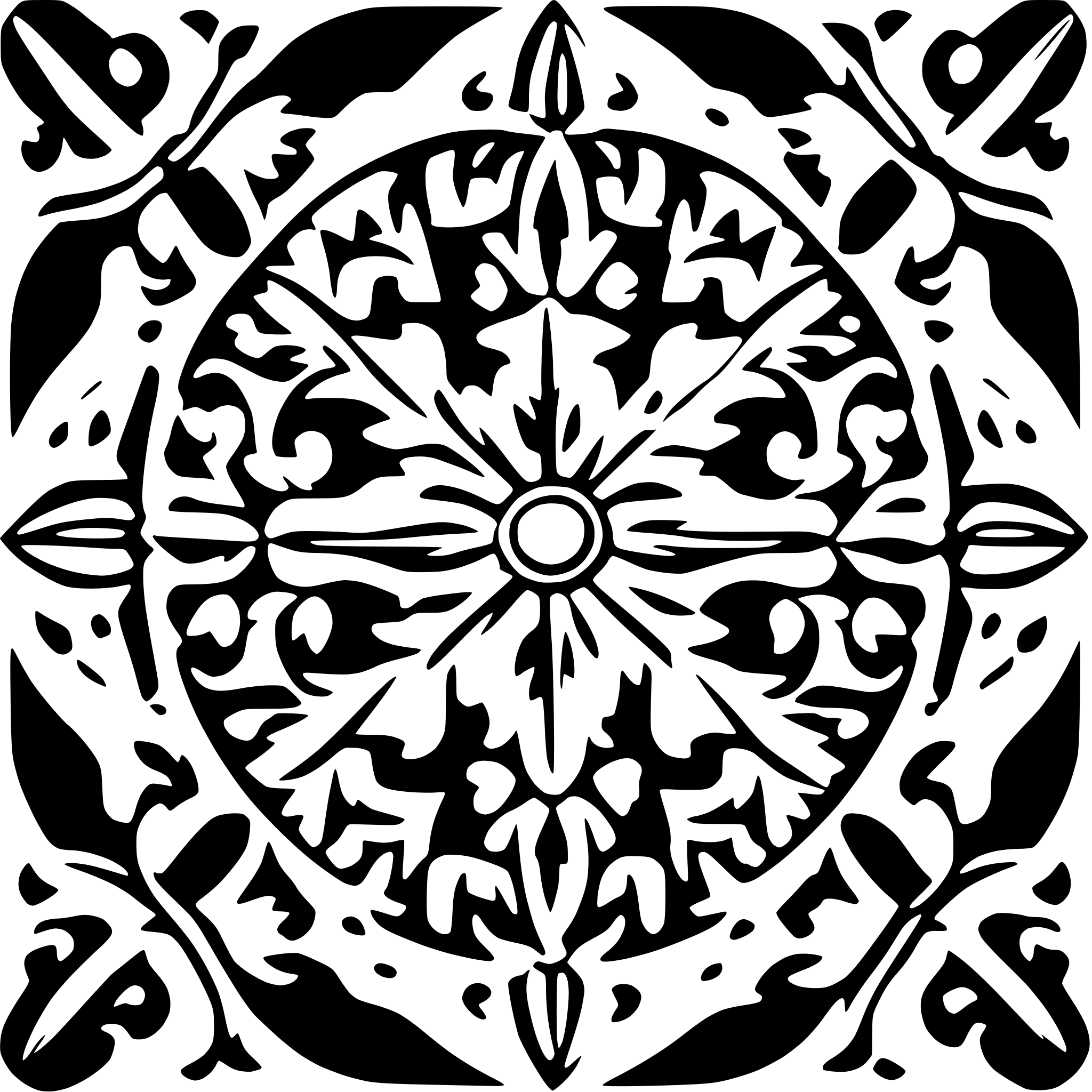AI-generated SVG of 'symmetric talavera tile'