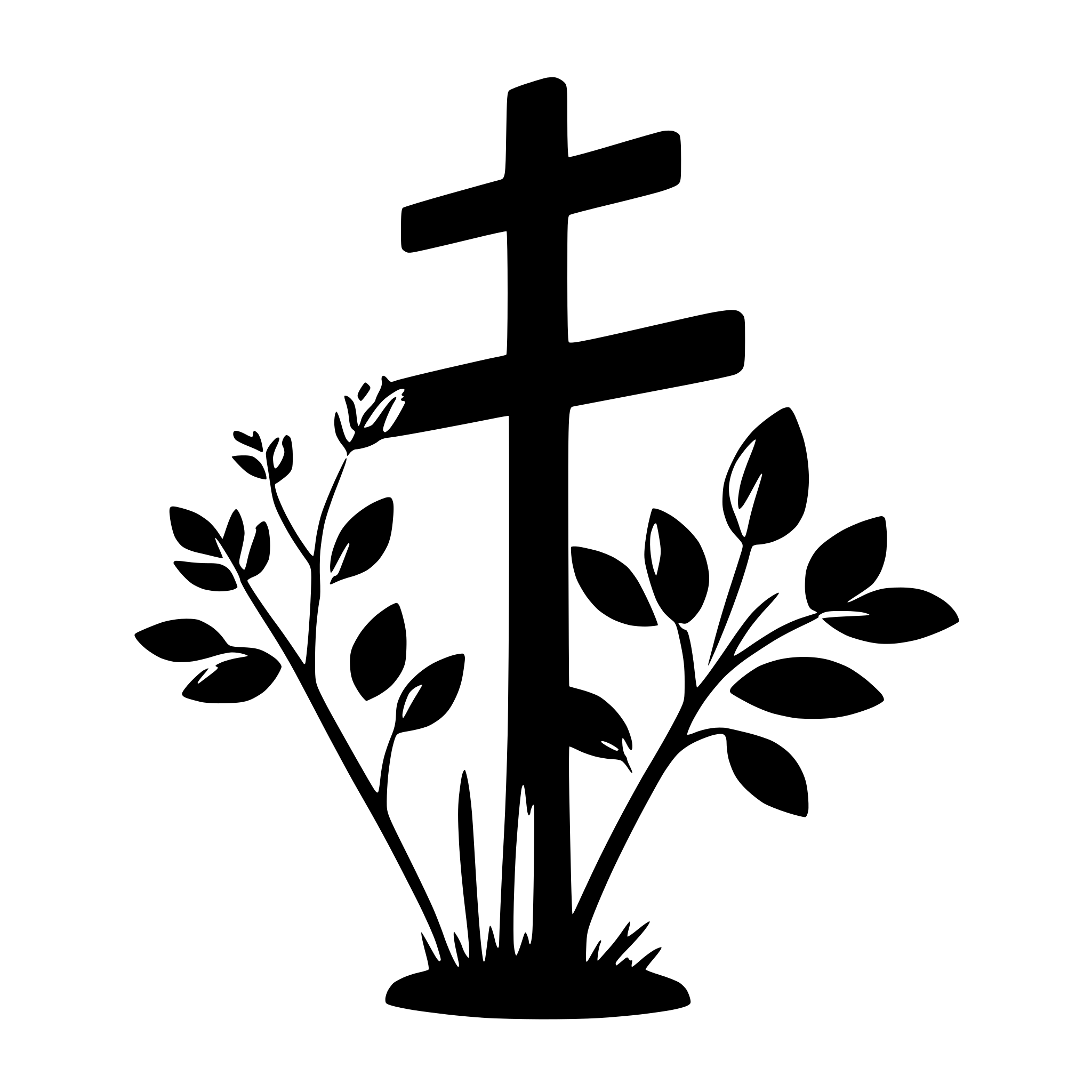 AI-generated SVG of a easter cross and flowers