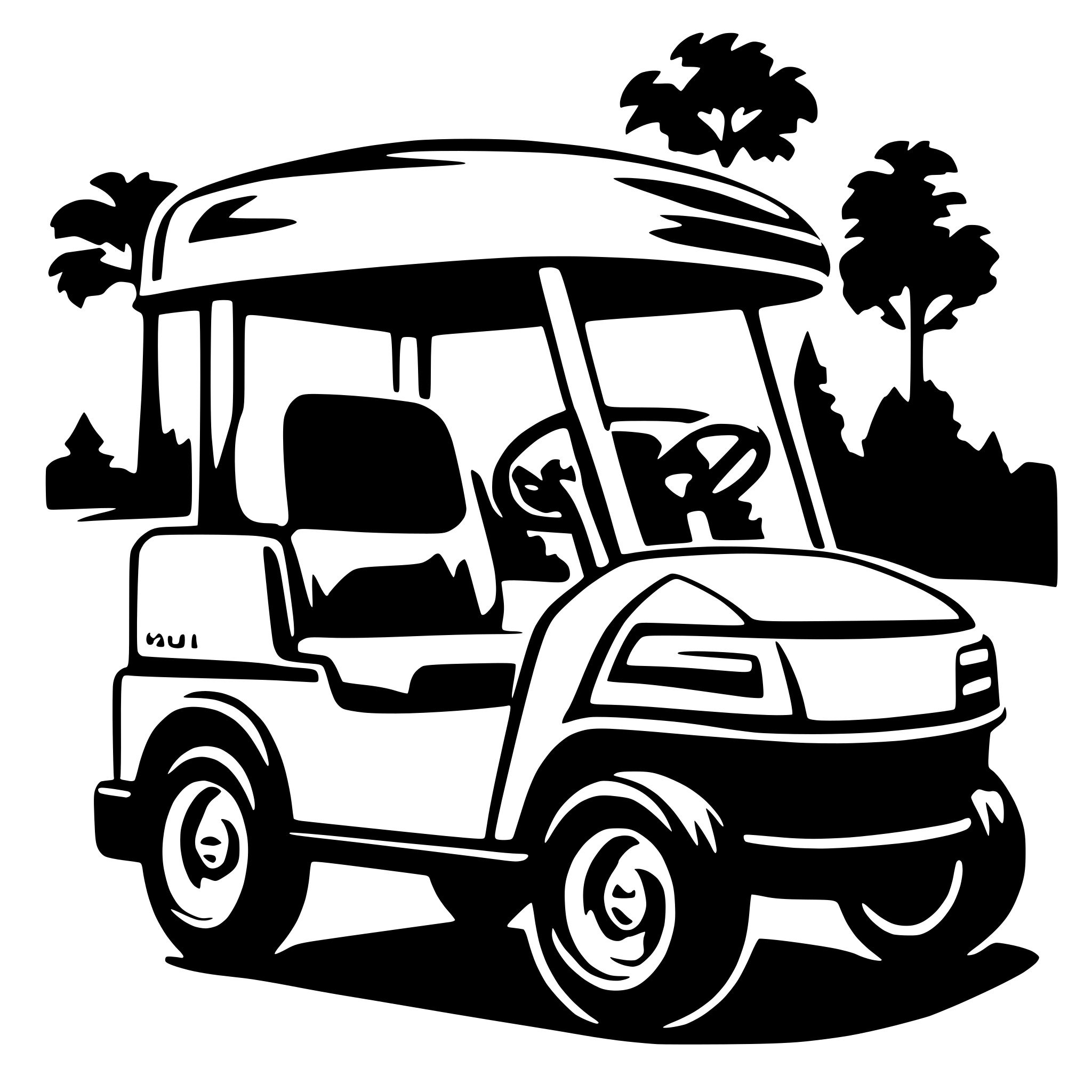 AI-generated SVG of a Golf Cart Safety Tips Symbols and Shapes