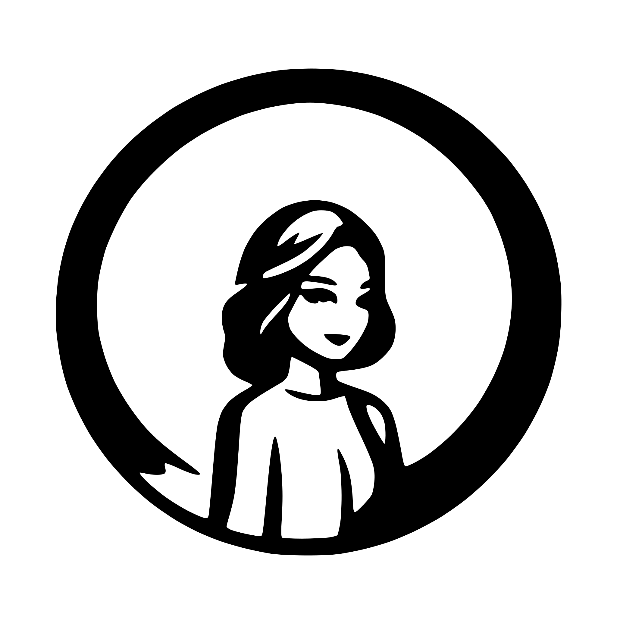 AI-generated SVG of a two woman. The one in the back holding hand on another shoulder. Both in the circle.