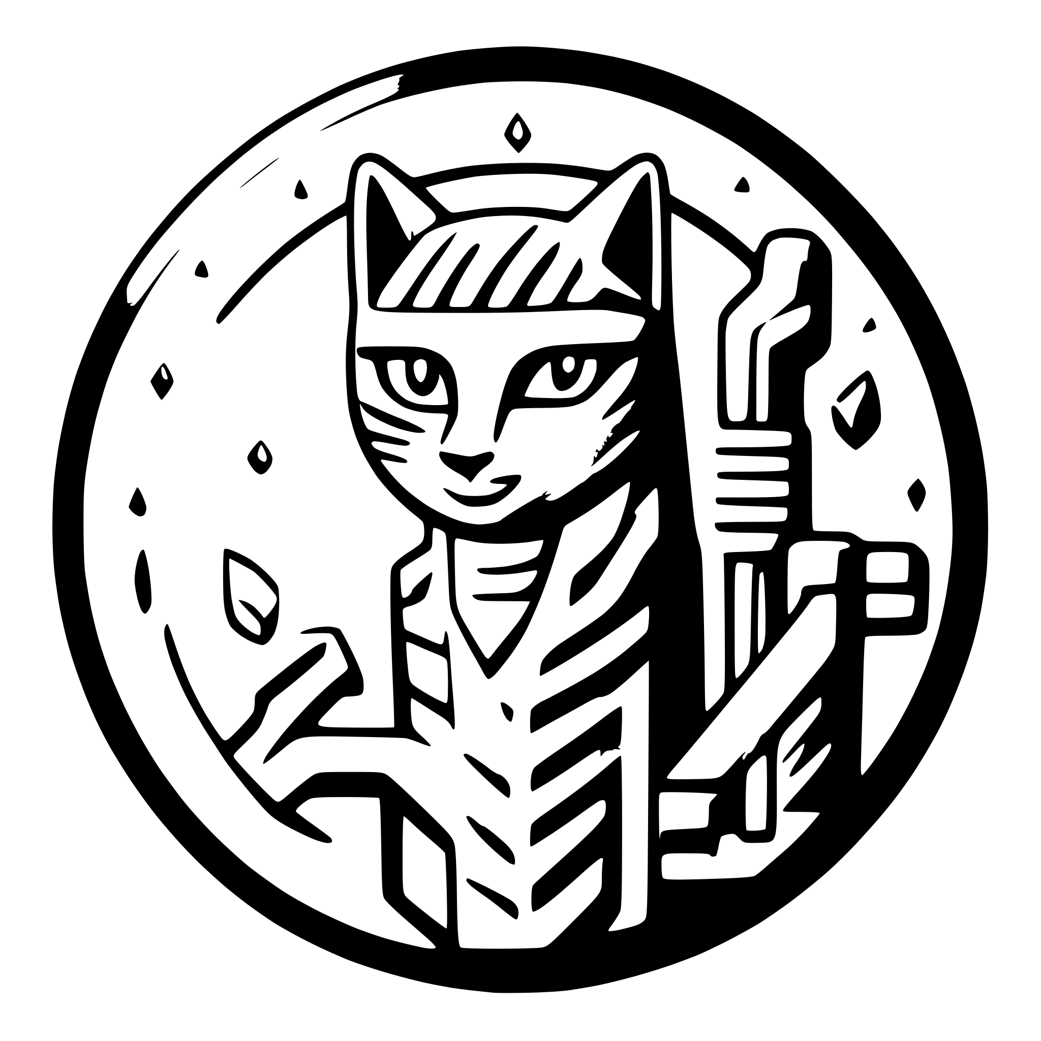 AI-generated SVG of a pixel art logo for the name "A7MX" with small Pharaonic cat