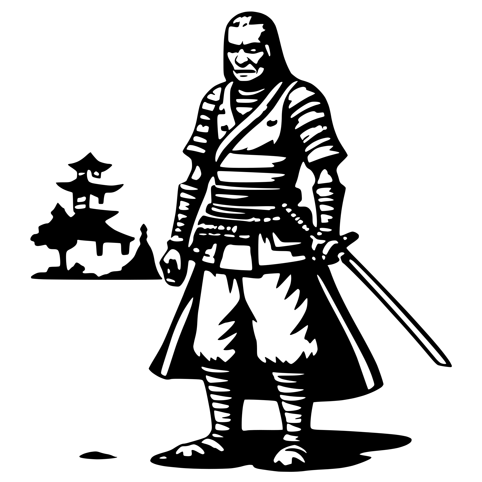 AI-generated SVG of a old samurai