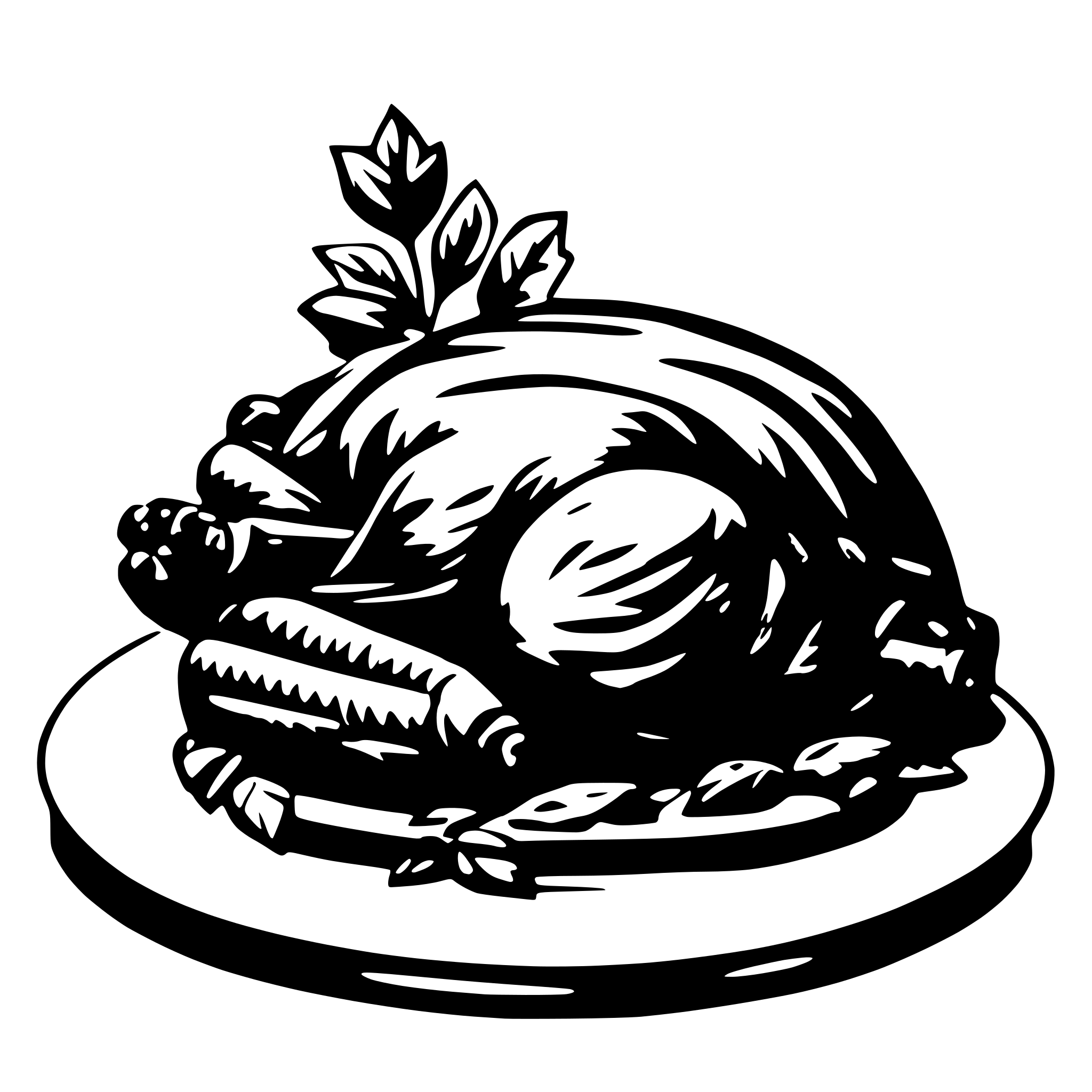 AI-generated SVG of 'cooked turkey on a plate'