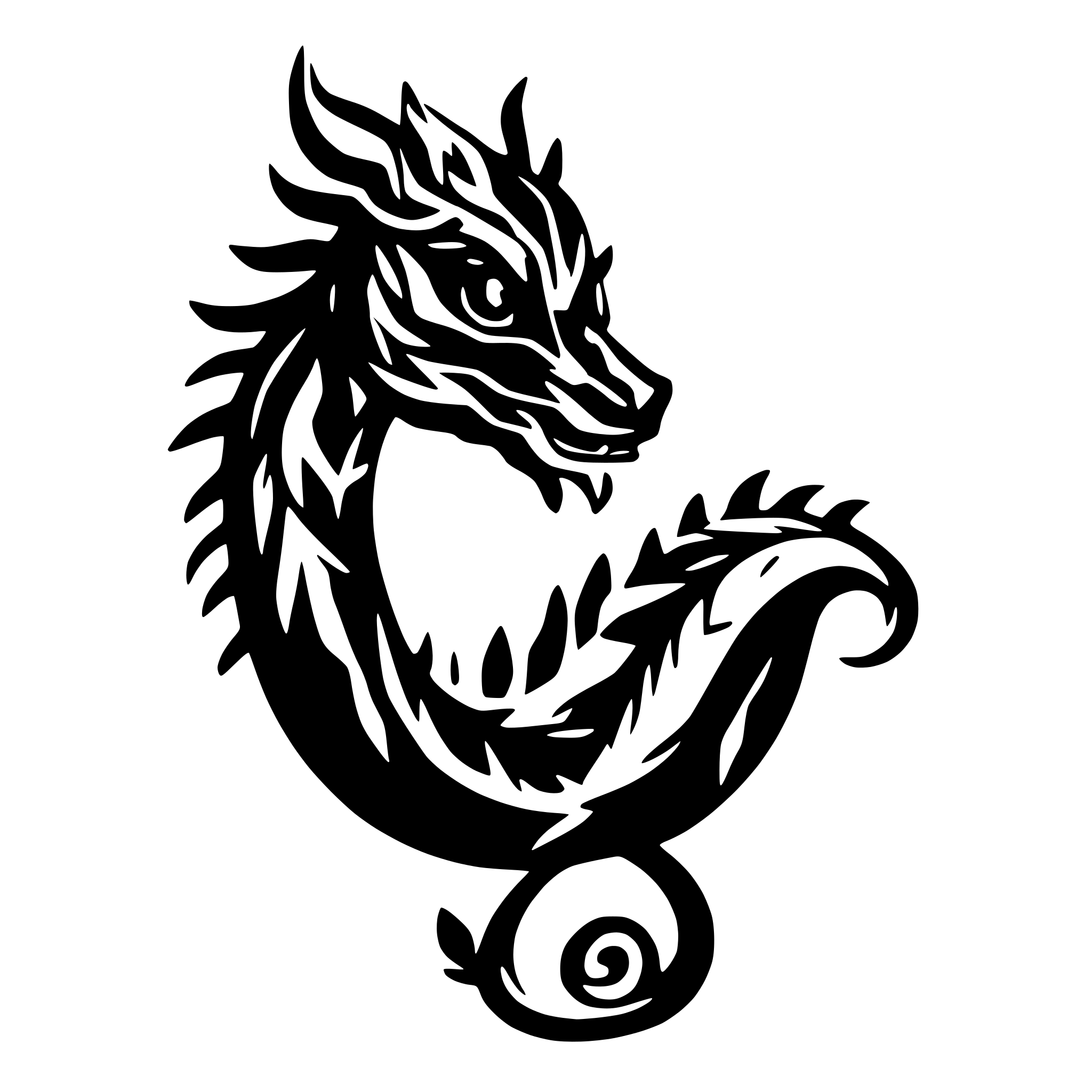 AI-generated SVG of 'traditional chinese dragon girlie design'