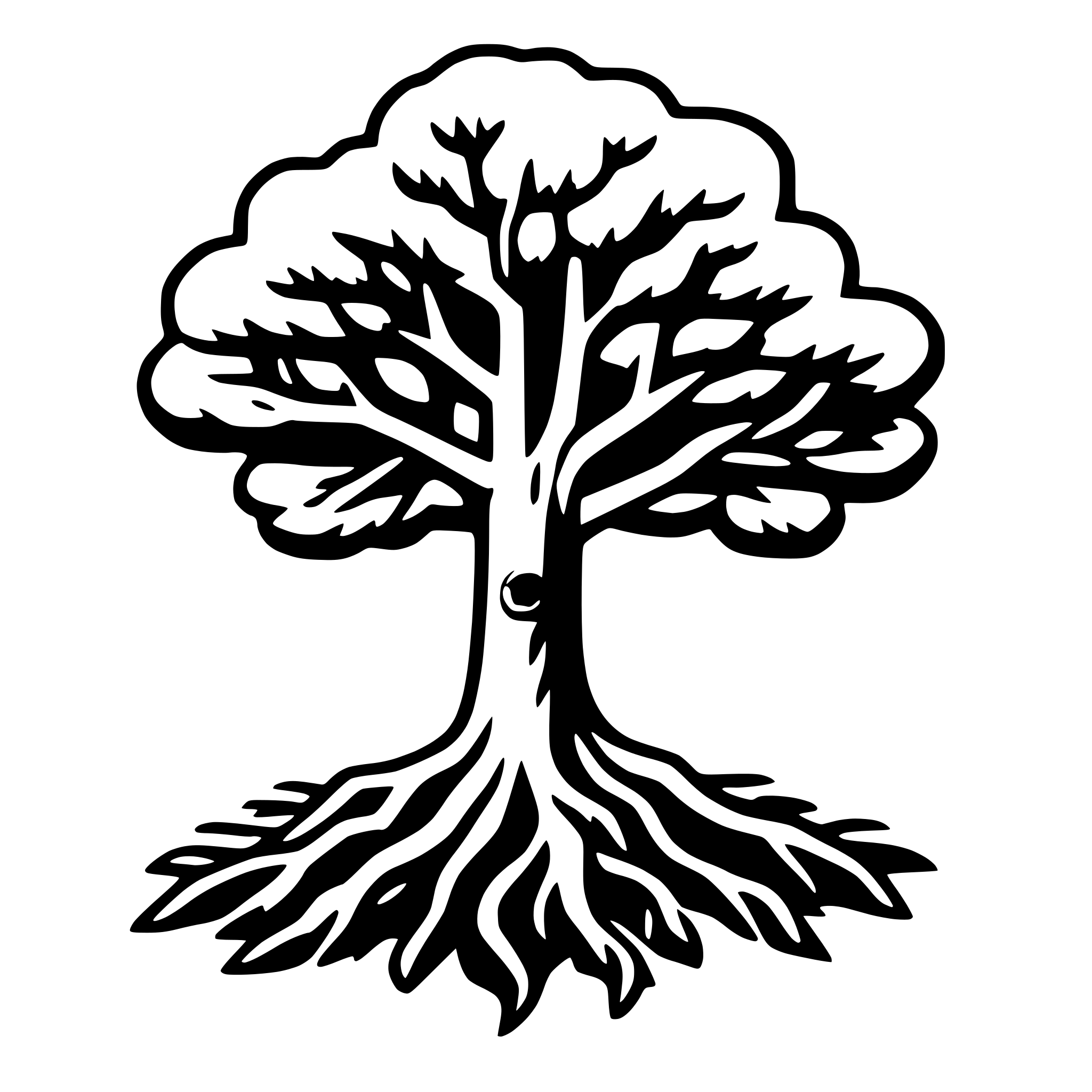 AI-generated SVG of 'tree and roots'