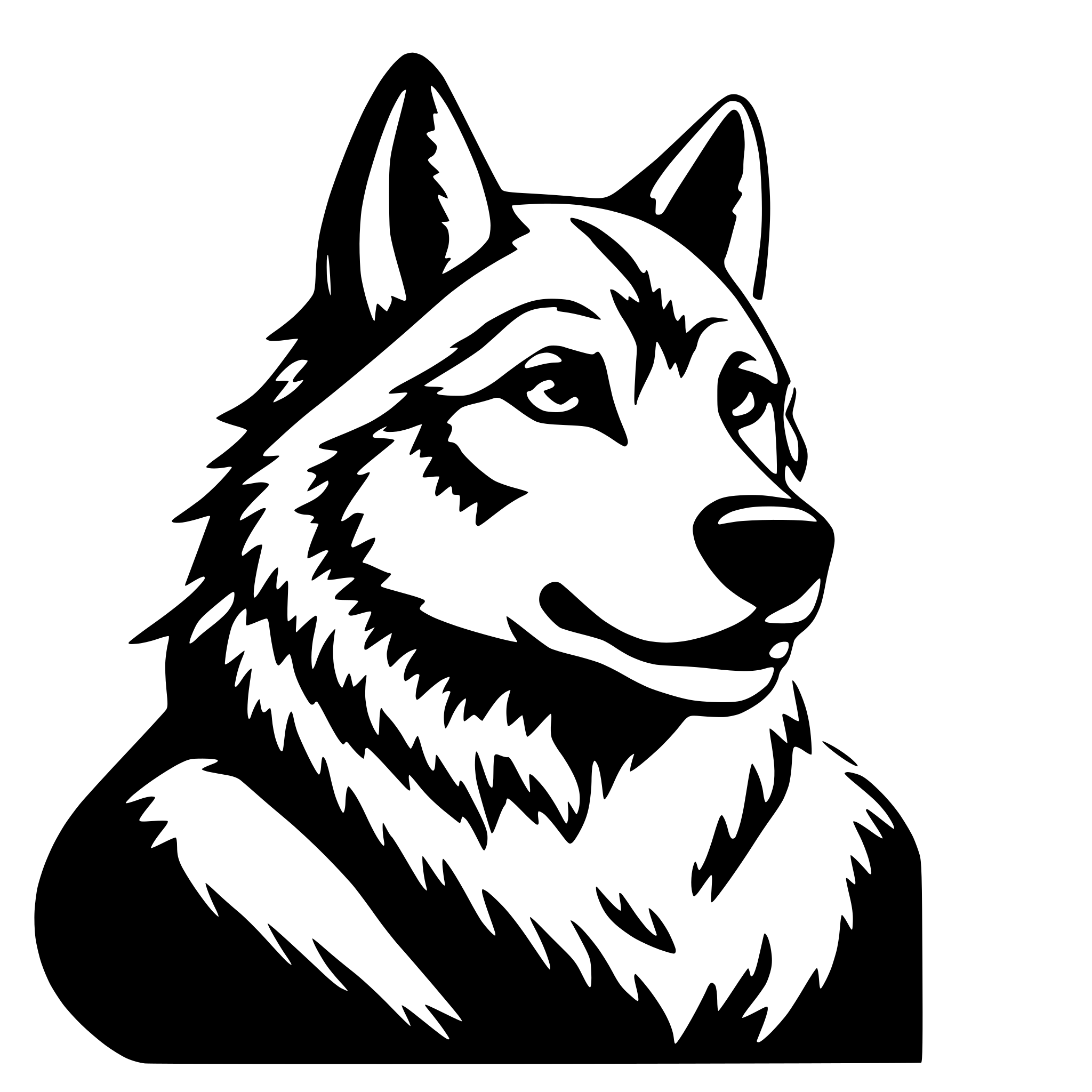 AI-generated SVG of a wolf