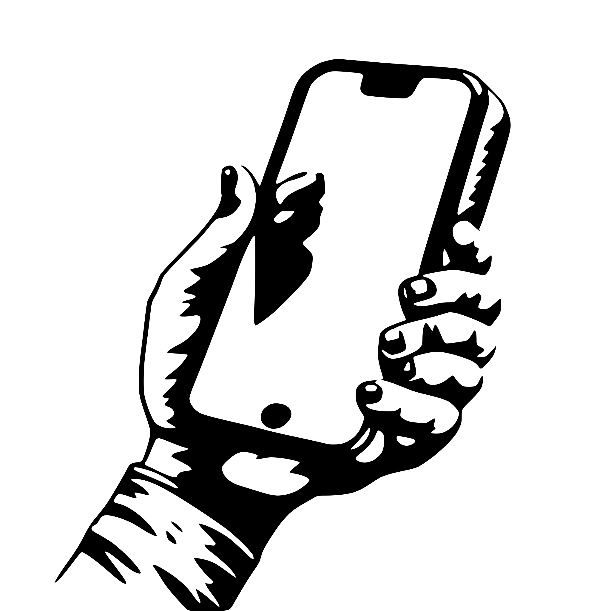 AI-generated SVG of a hand holding a phone, blue color themed