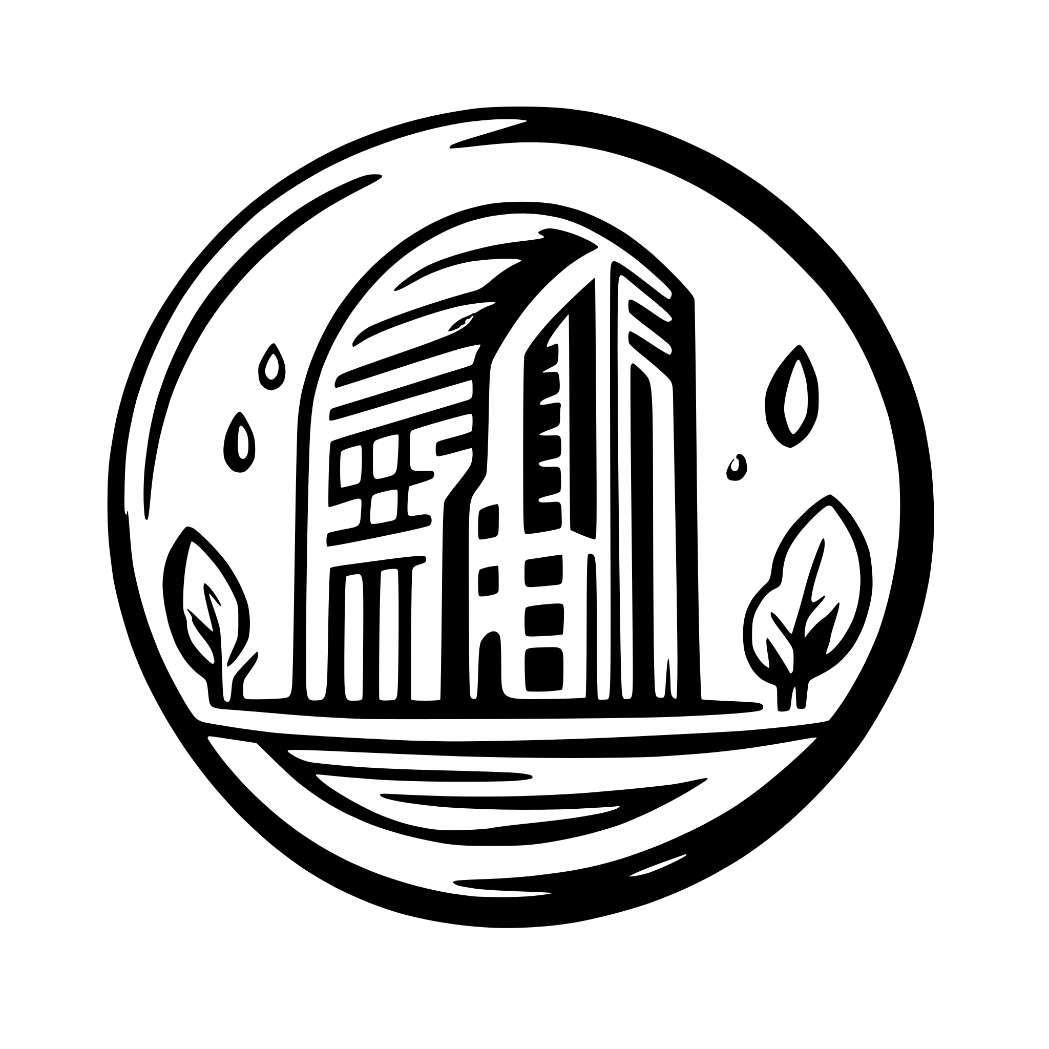 AI-generated SVG of a eDOMUS - application for managing buildings and apartments (orange logo)
