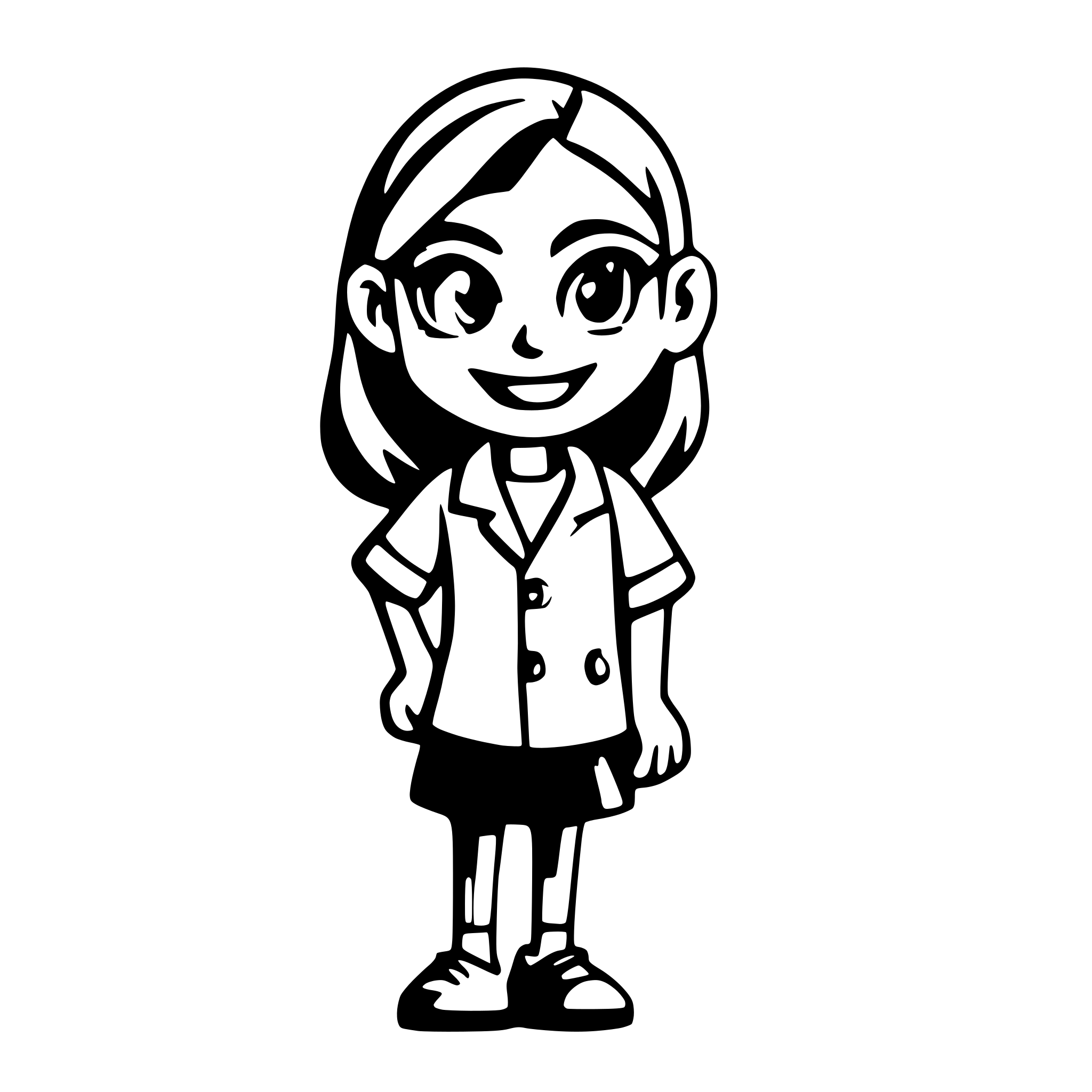 AI-generated SVG of a PE teacher cartoon character