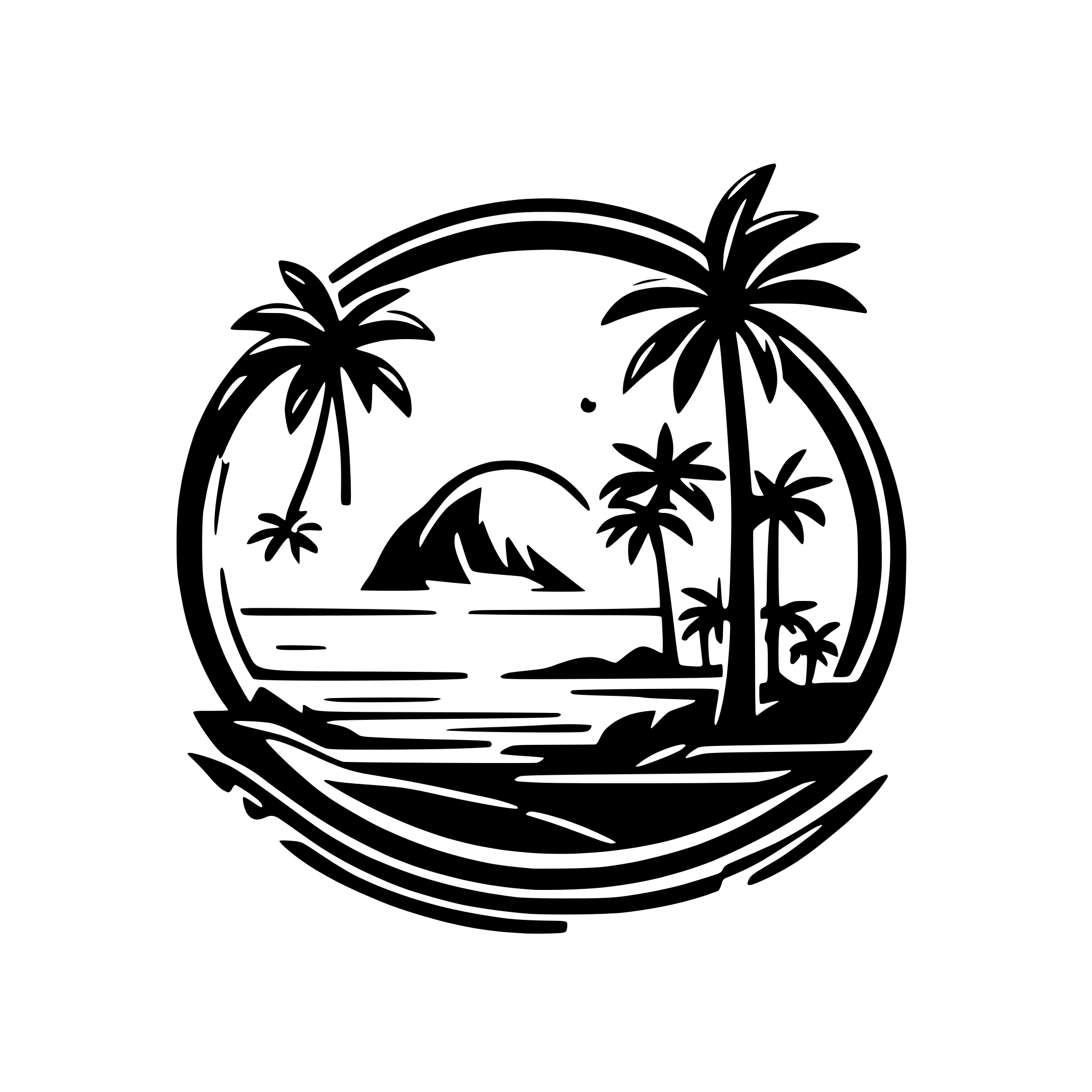 AI-generated SVG of a Create a clean, vector-style logo for 'LA Resort Ligao', a tropical Philippine village resort. The design should feature a coral-orange volcano (inspired by Mt. Mayon) on the right, a traditional stilt hut with a palm tree on the left, a golden yellow sunset in the background, and flying birds for added atmosphere. Use a tropical sunrise color palette: coral orange, deep teal, and golden yellow. The text 'LA RESORT' should be in bold serif font below the scene in coral orange, and 'LIGAO' in sma