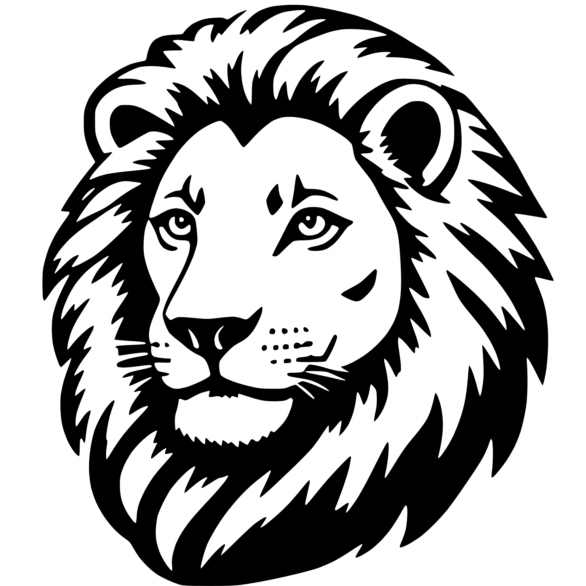 AI-generated SVG of 'lion with mane'