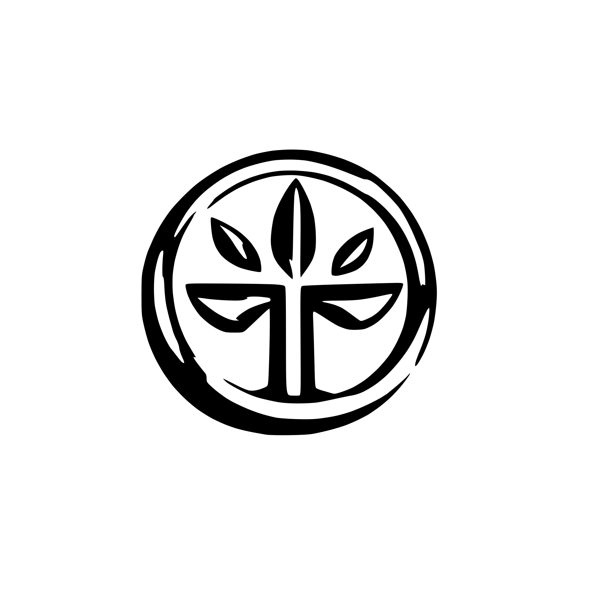 AI-generated SVG of a A minimalist logo for a corporation. Make it from simple shapes that are arranged in a circle from the center of the axis.