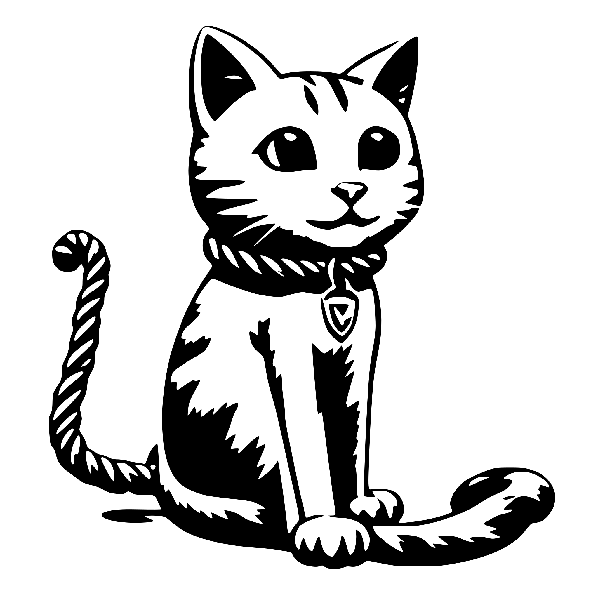 AI-generated SVG of 'a cute cat pulling a rope'