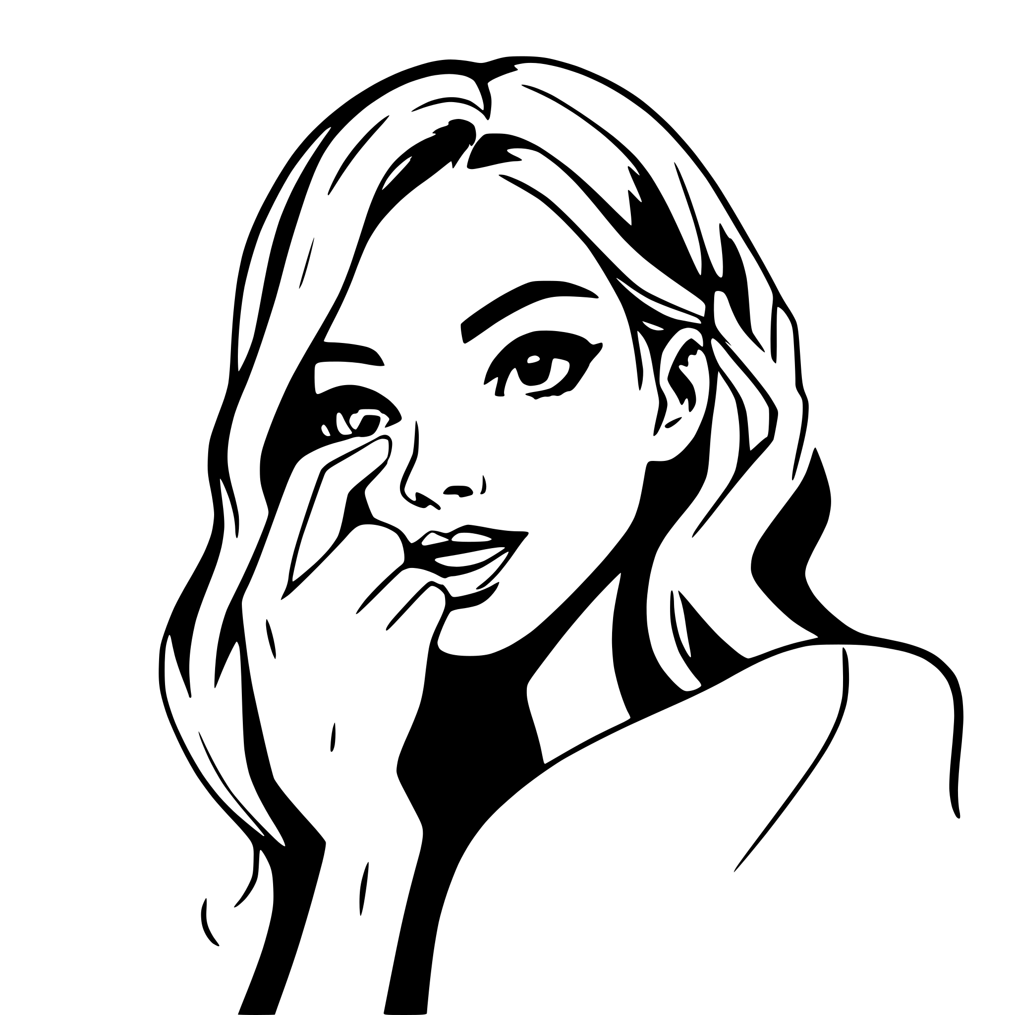 AI-generated SVG of 'finger touching face'