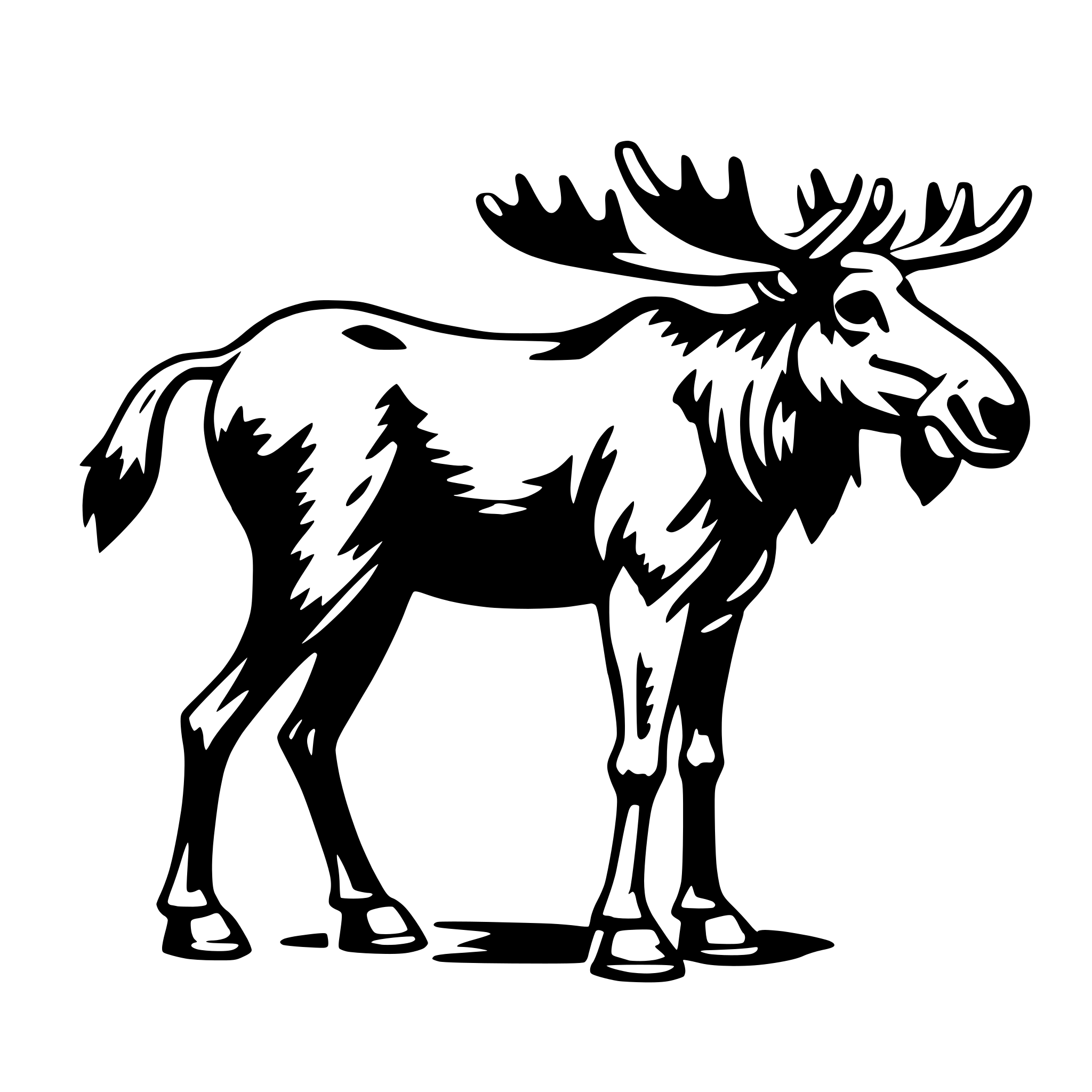 AI-generated SVG of a moose with briefcase