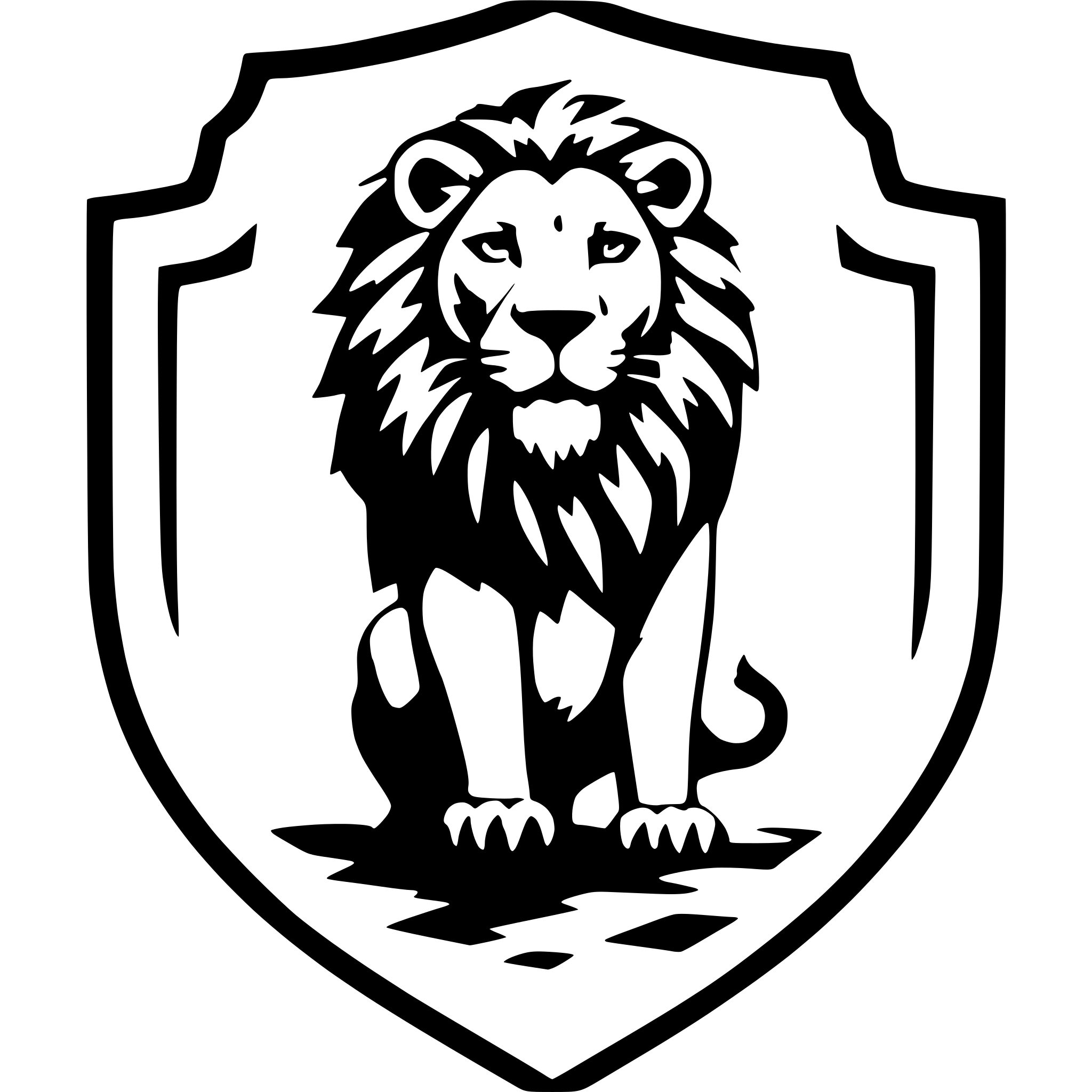 AI-generated SVG of a a lion in a heraldic shield