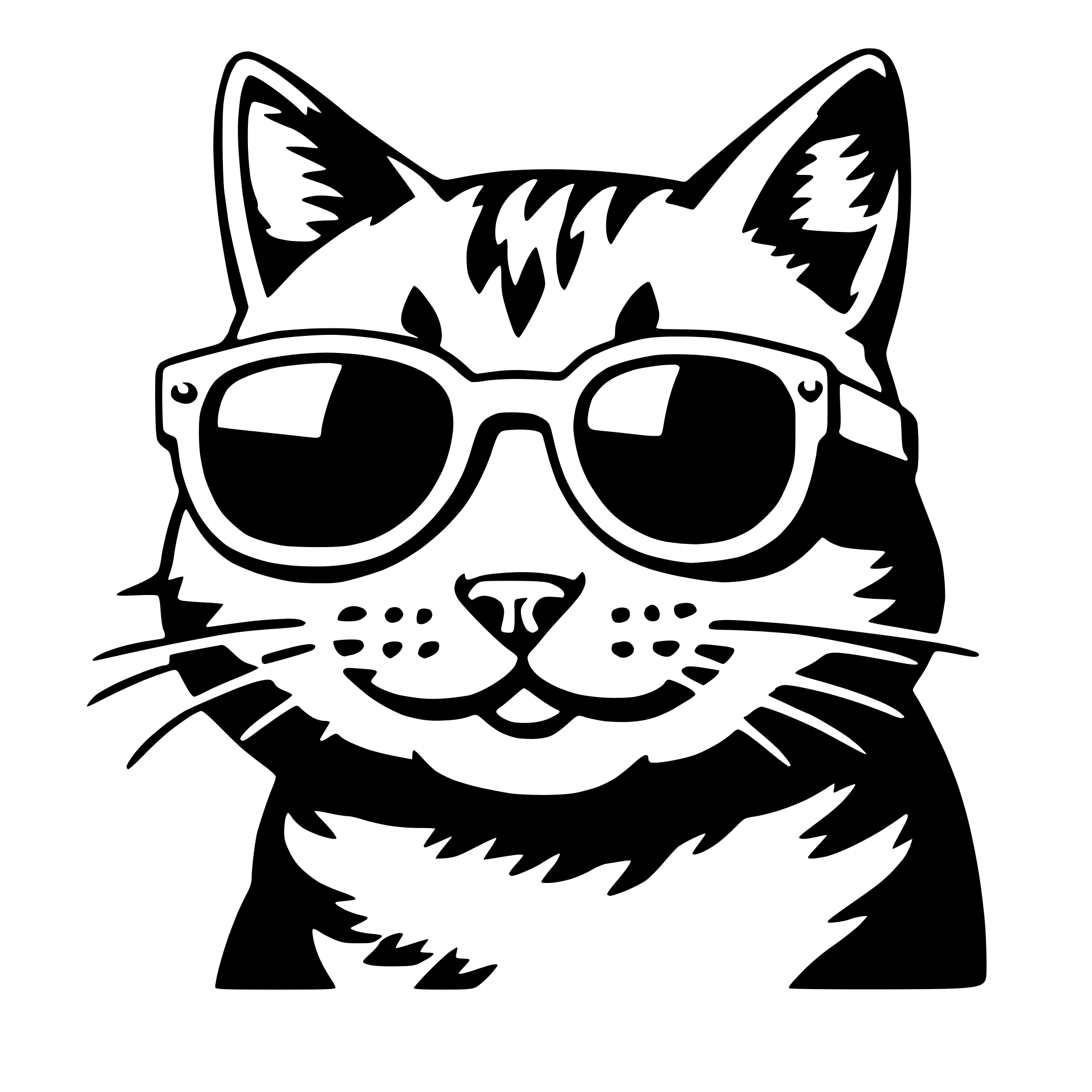 AI-generated SVG of a cat wearing sunglasses