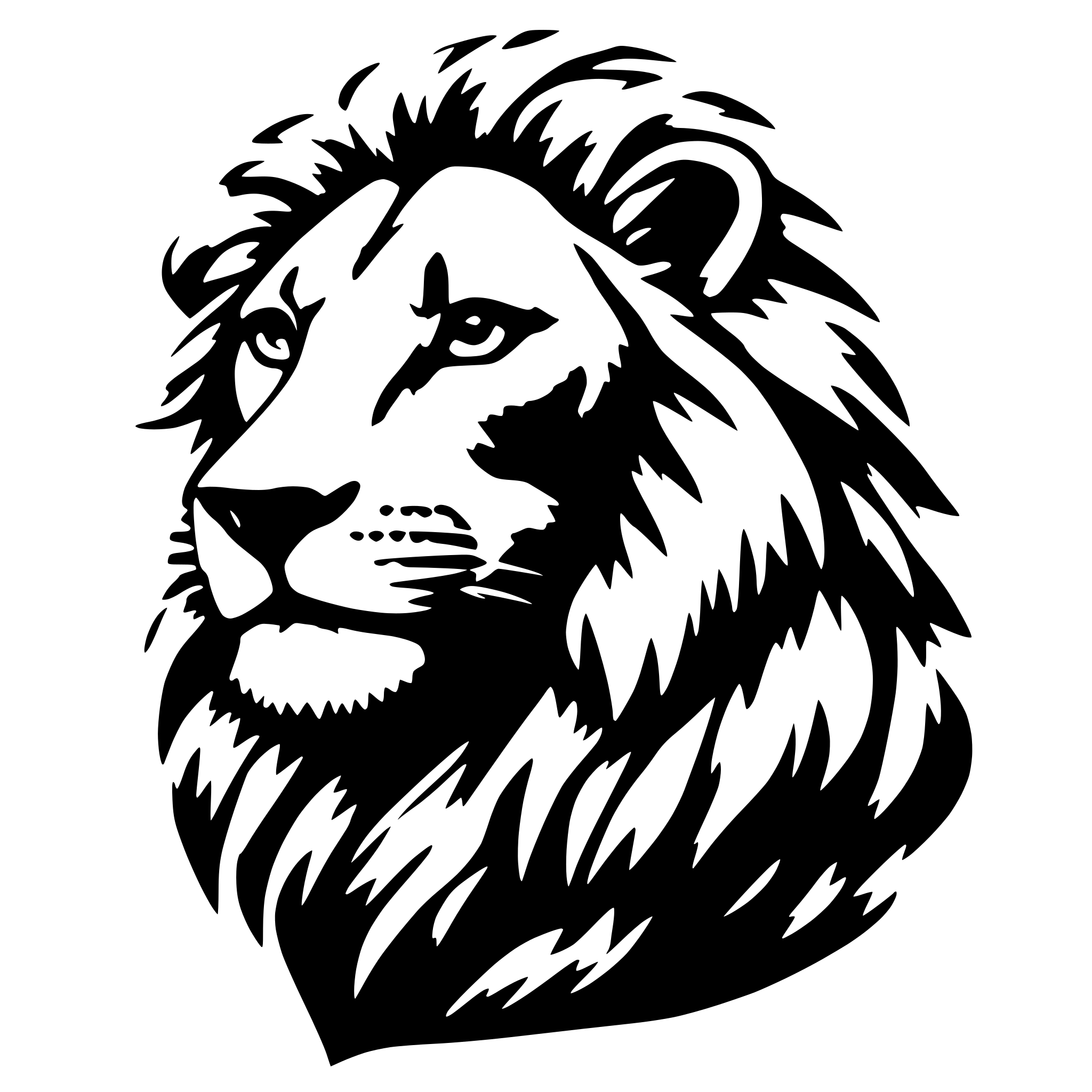 AI-generated SVG of 'A lion'