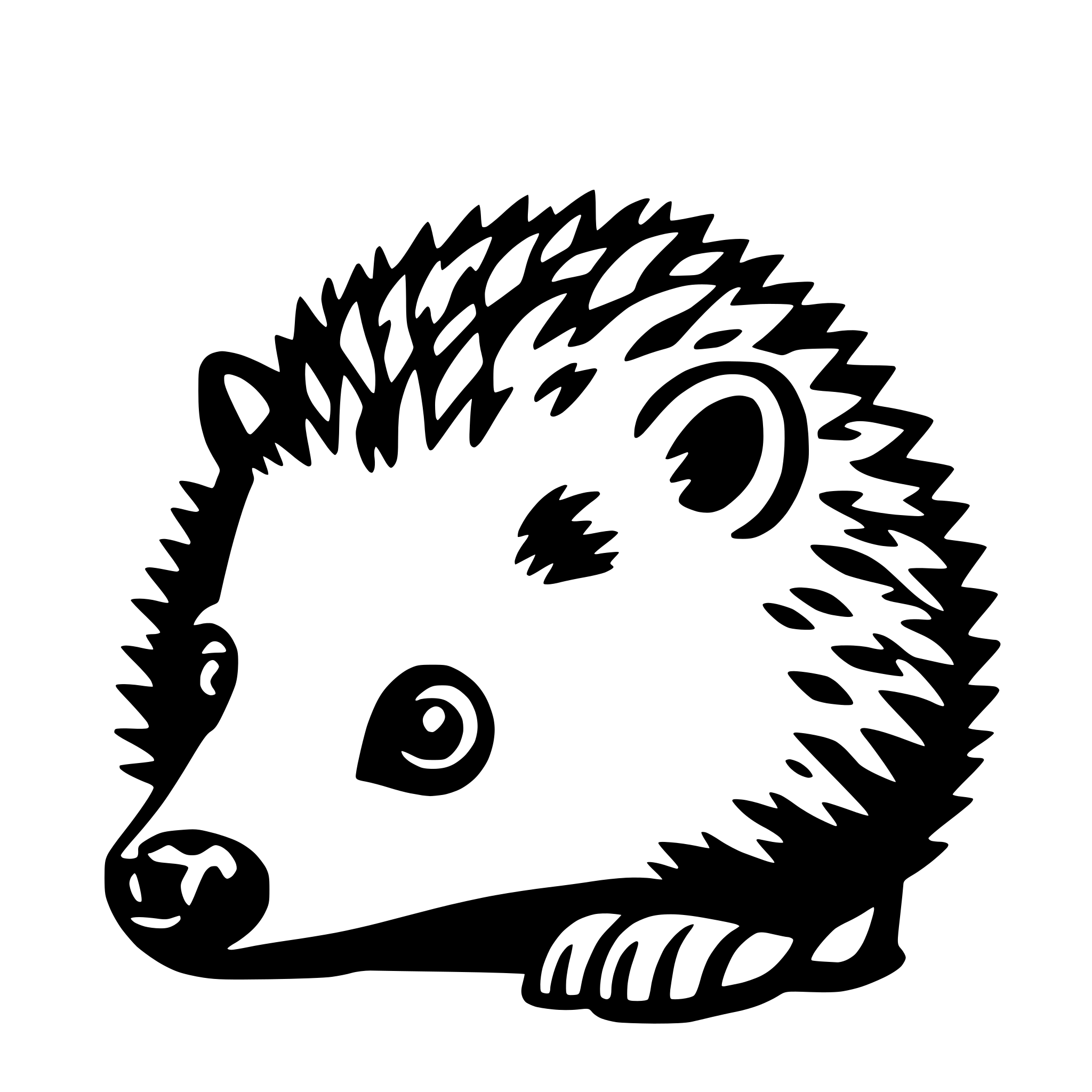 AI-generated SVG of 'hedgehog with apple'