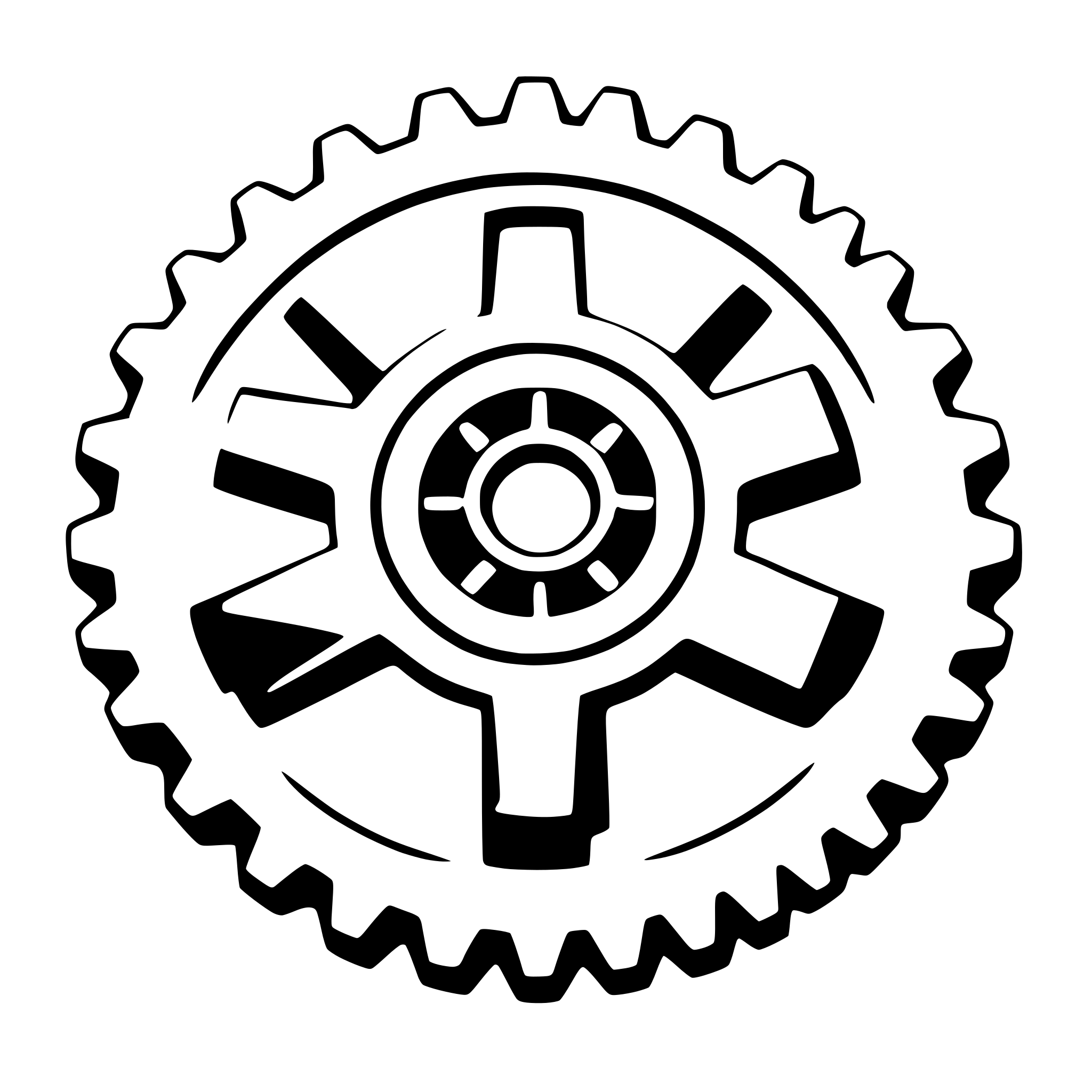 AI-generated SVG of a a simple outline of a gear icon