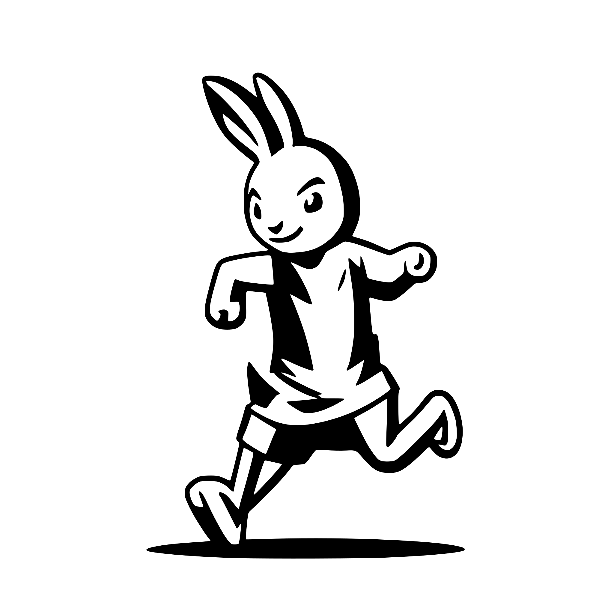 AI-generated SVG of a A rabbit running fast like a human, wearing sportswear and shoes AI-generated SVG of a A rabbit running fast like a human, wearing sportswear and shoes