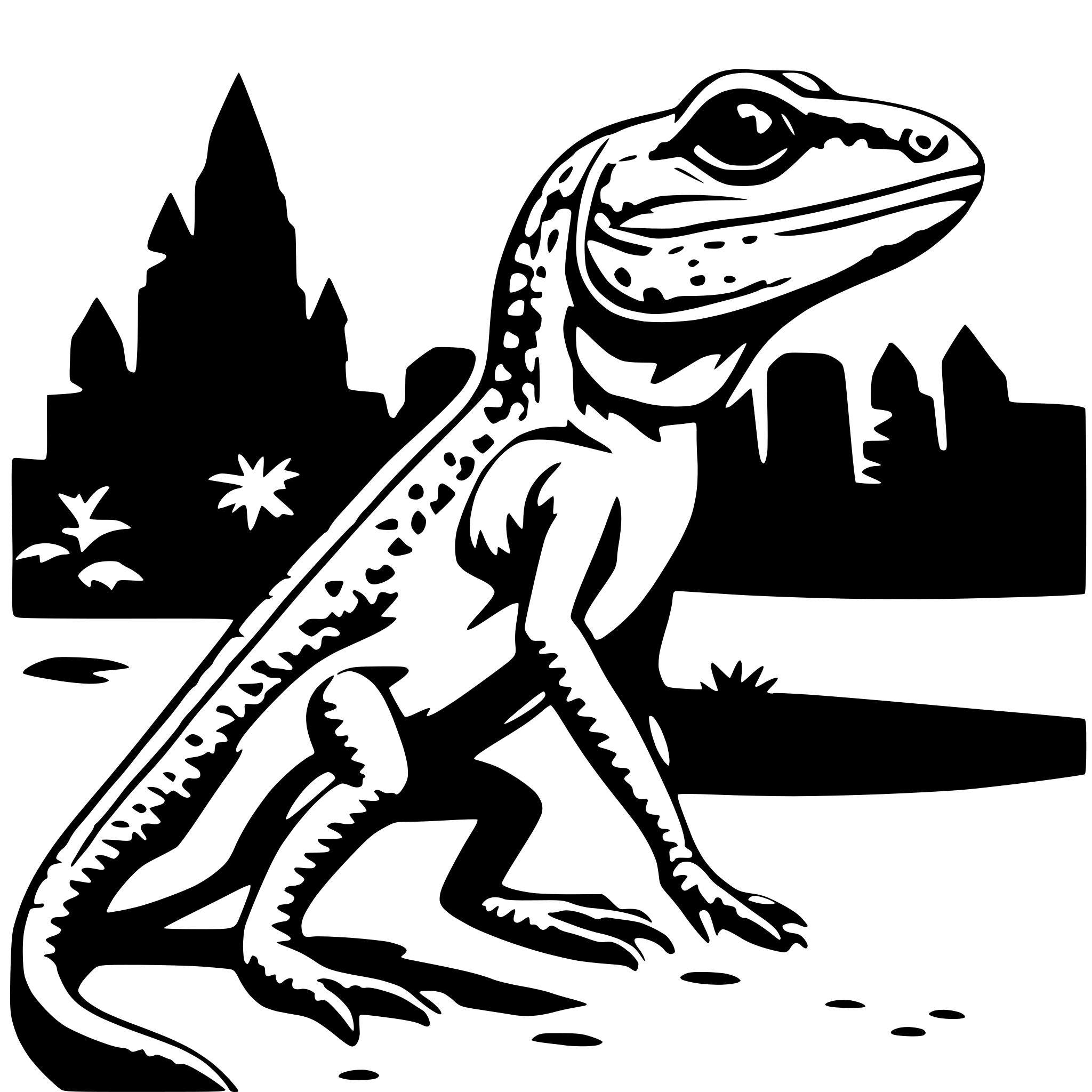 AI-generated SVG of a Forward Facing Lizard