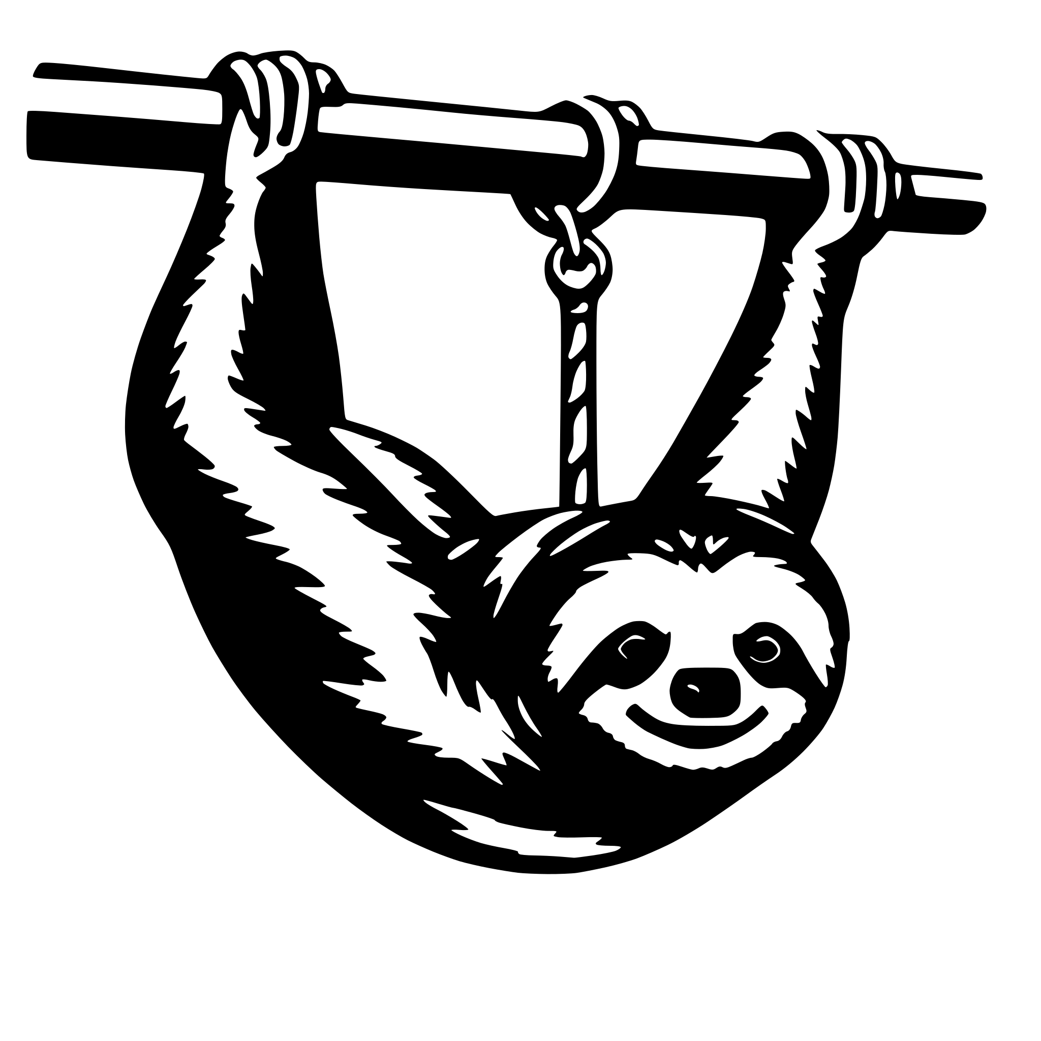 AI-generated SVG of a Hanging Sloth