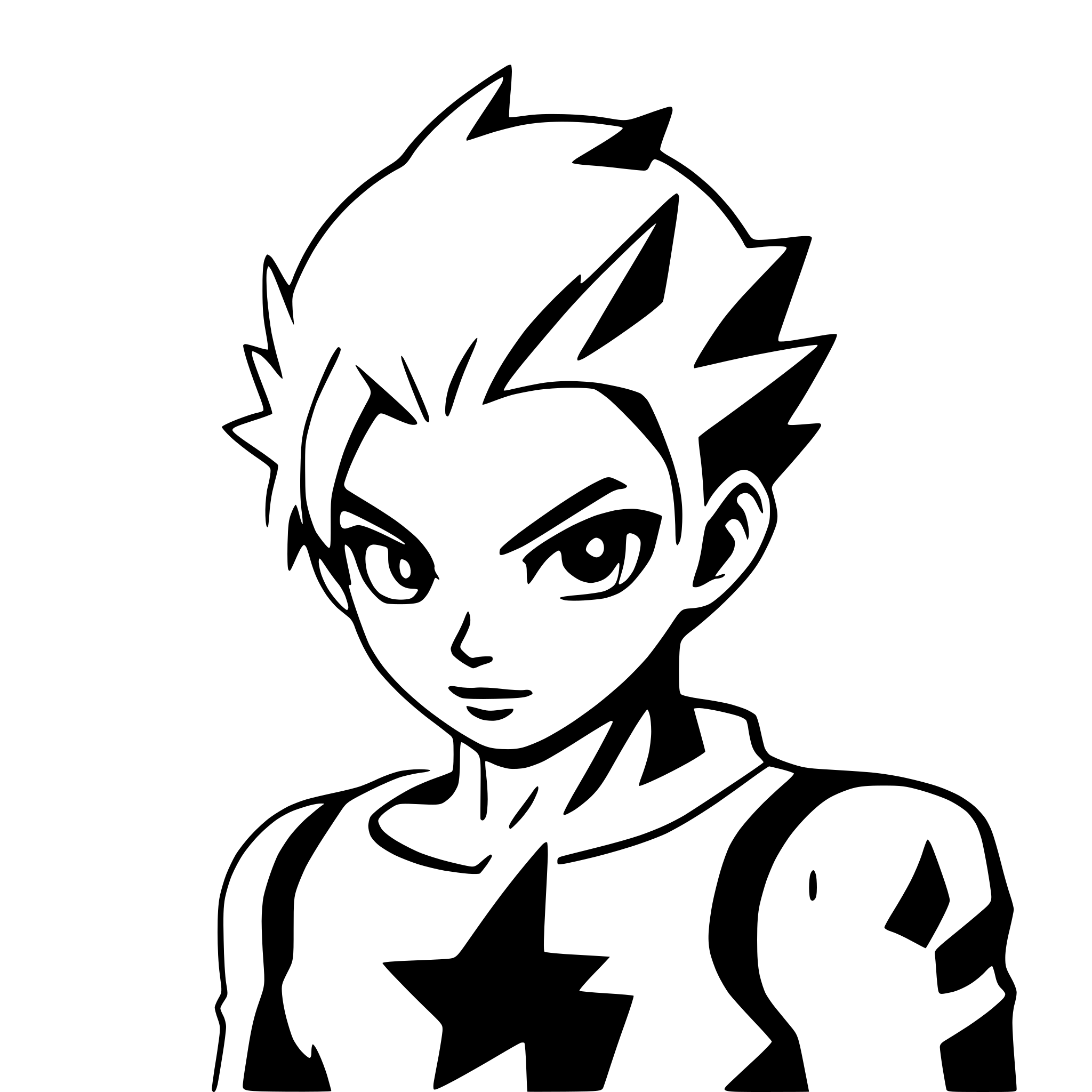 AI-generated SVG of a boy with lightning powers