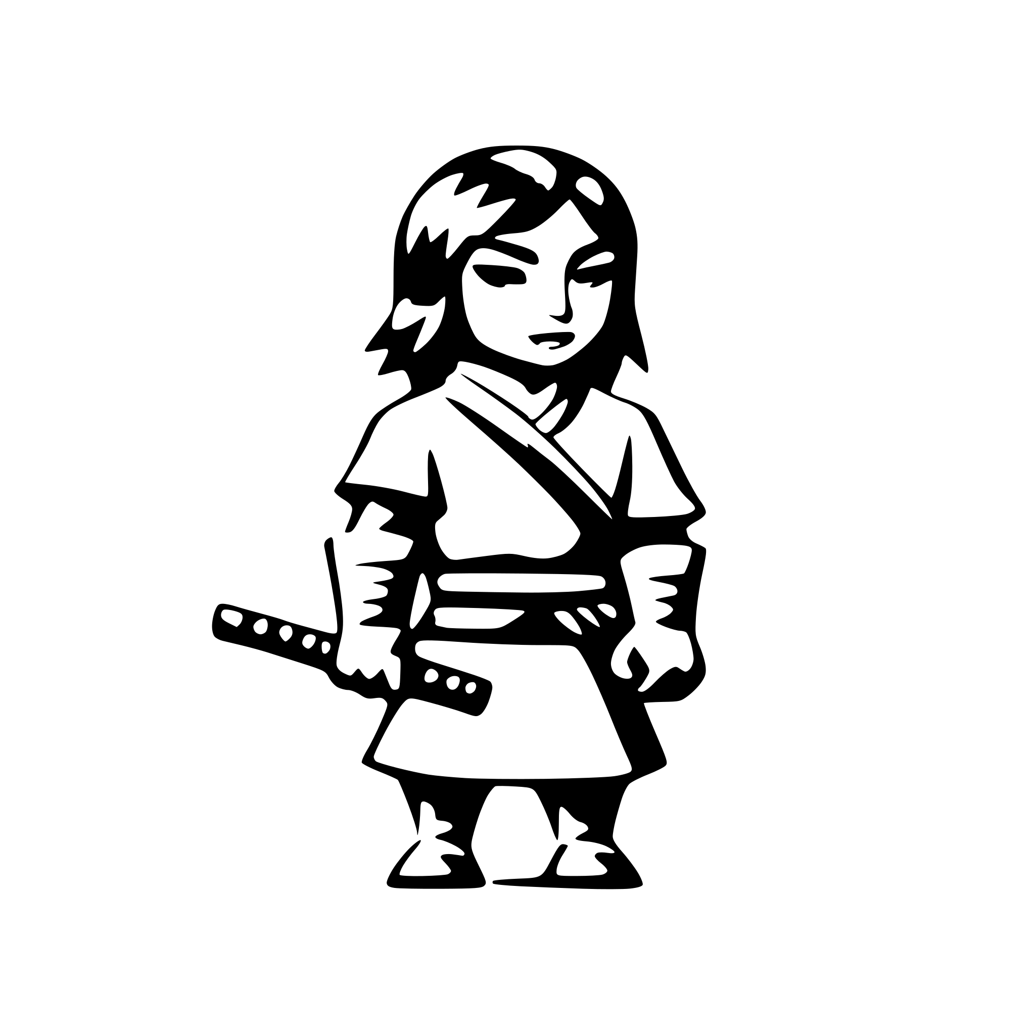 AI-generated SVG of a CUTE samurai