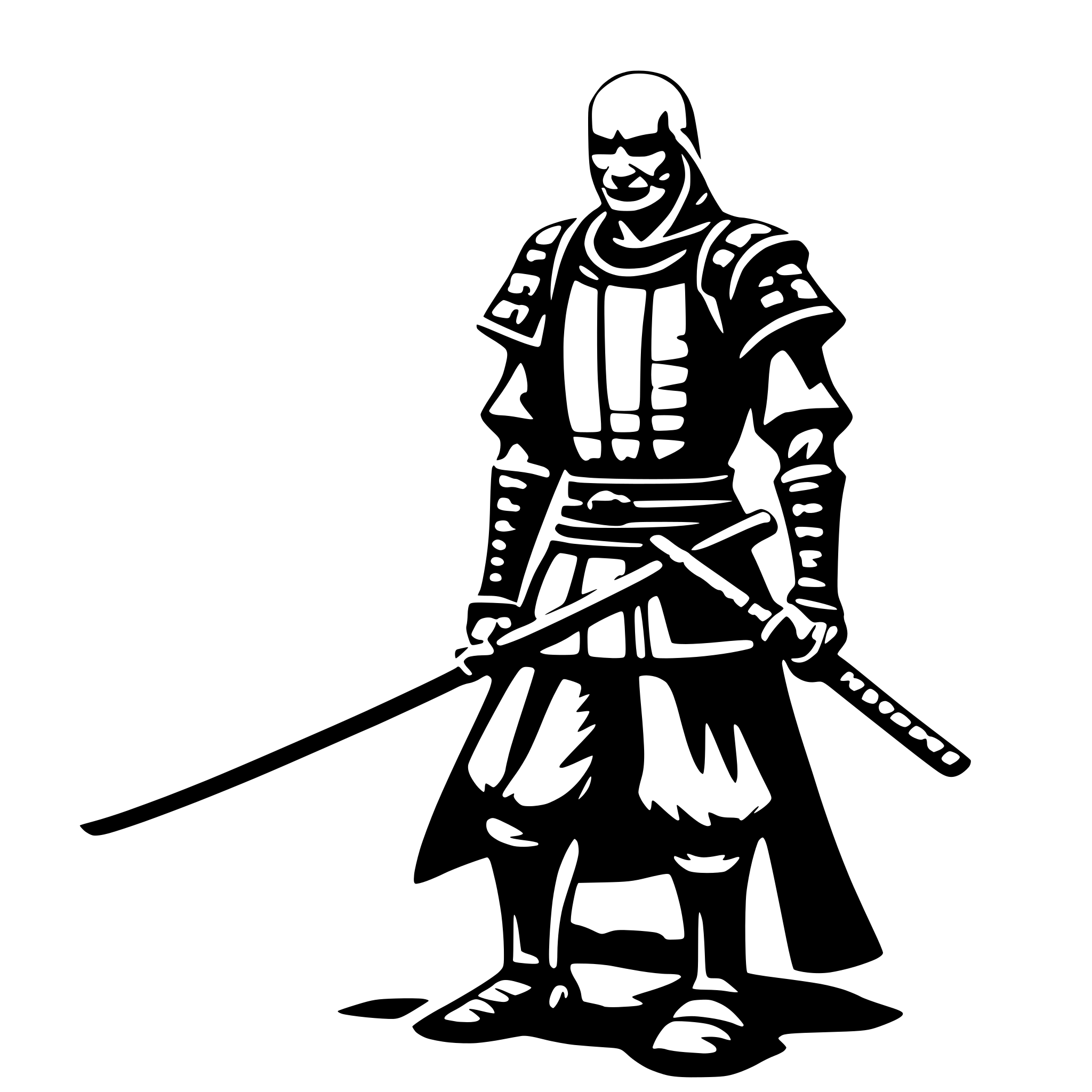 AI-generated SVG of a old samurai
