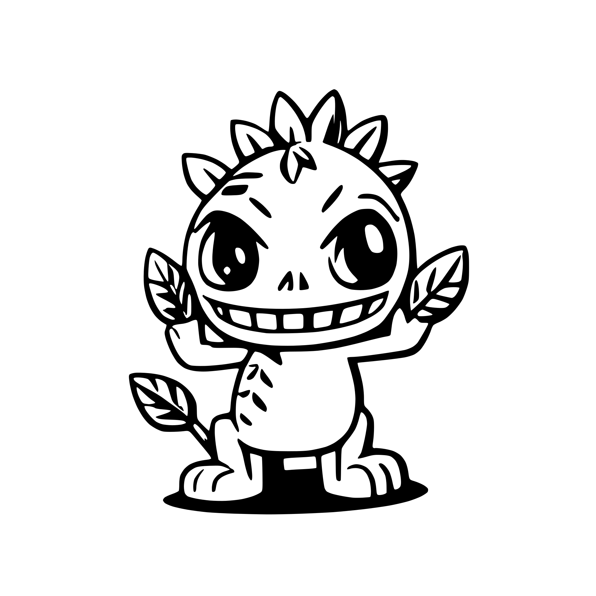AI-generated SVG of 'Monster With cannabis'