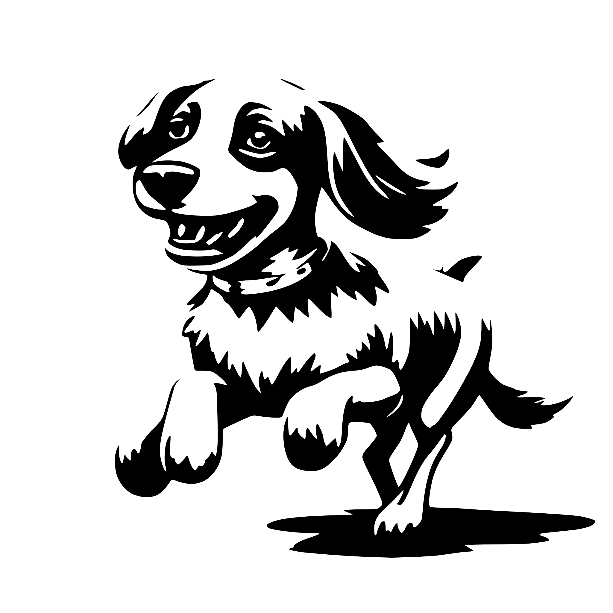 AI-generated SVG of 'a cute dog running'