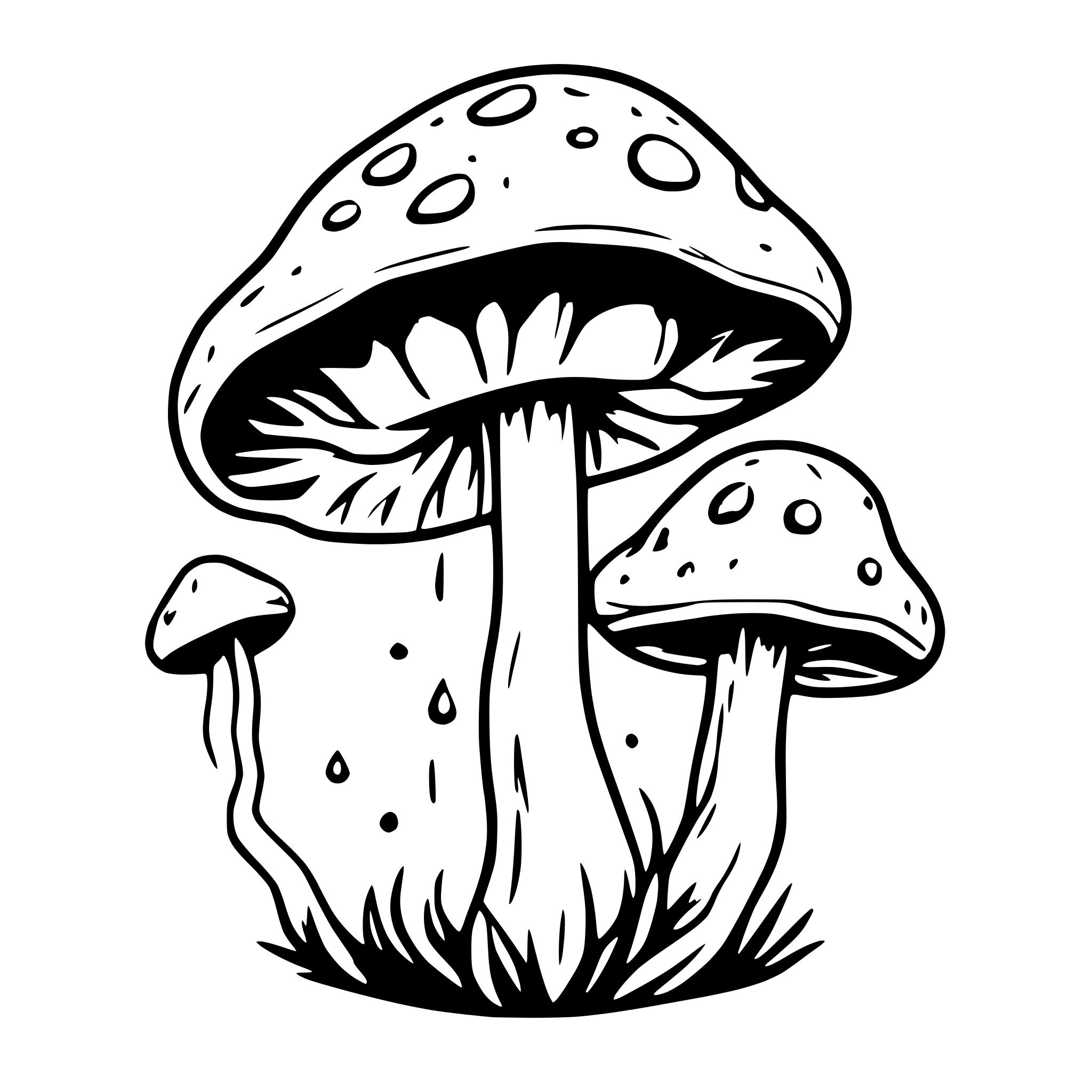 AI-generated SVG of a Aliens mushrooms phycodelic forest and wizard