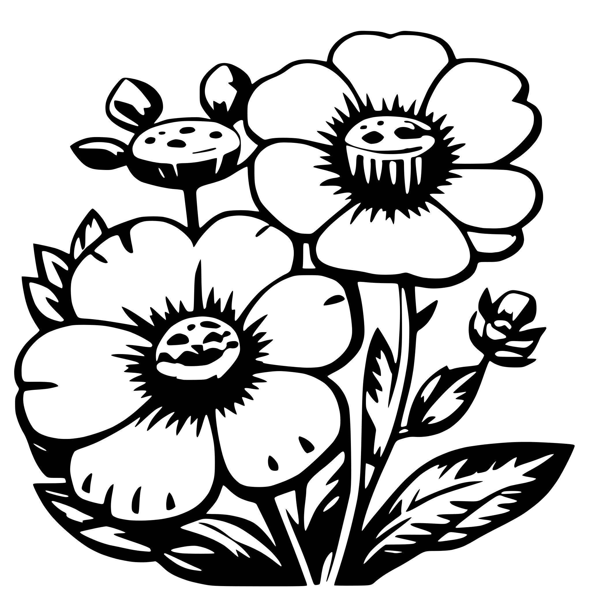 AI-generated SVG of 'several flowers'