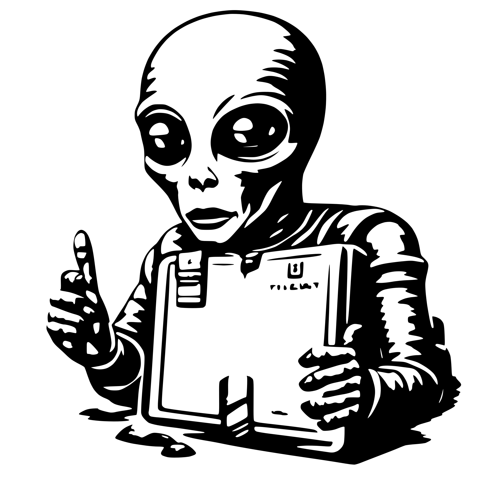 AI-generated SVG of a the cover page of an alien diary