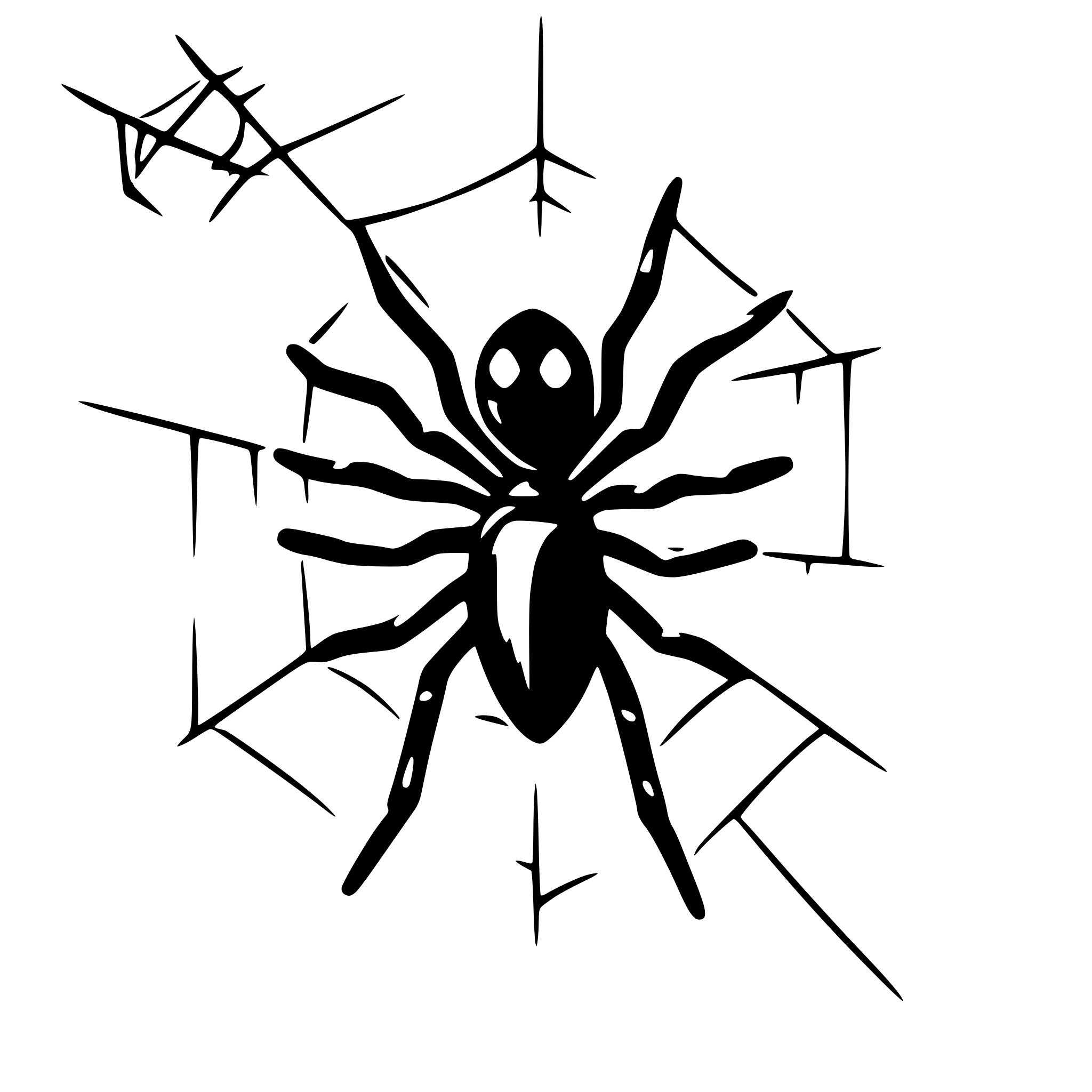 AI-generated SVG of 'Spider in the web'