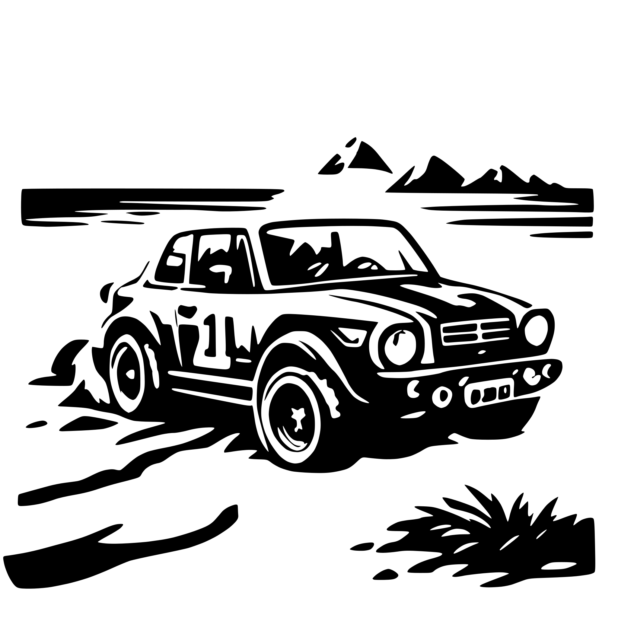 AI-generated SVG of 'rally car on beach'