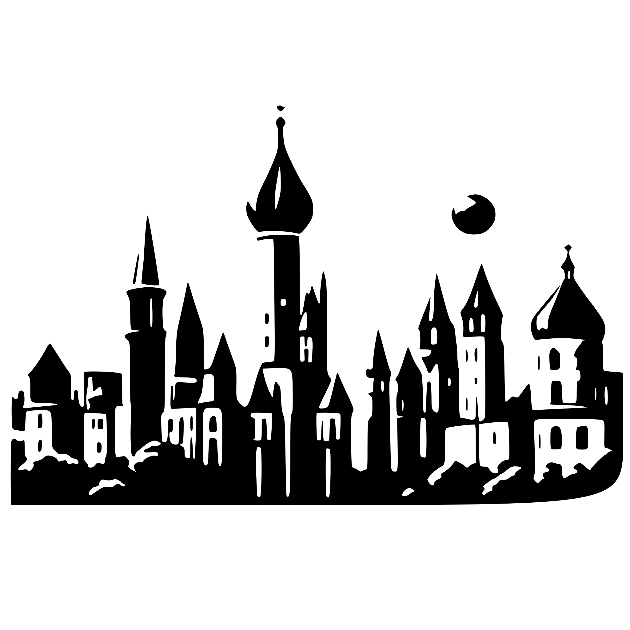 AI-generated SVG of 'A minimalist black-and-white silhouette of a famous city skyline, München.'