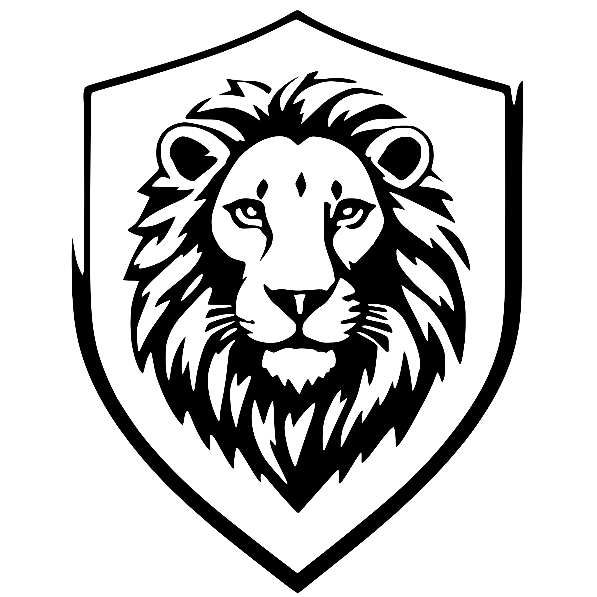 AI-generated SVG of a a lion in a heraldic shield
