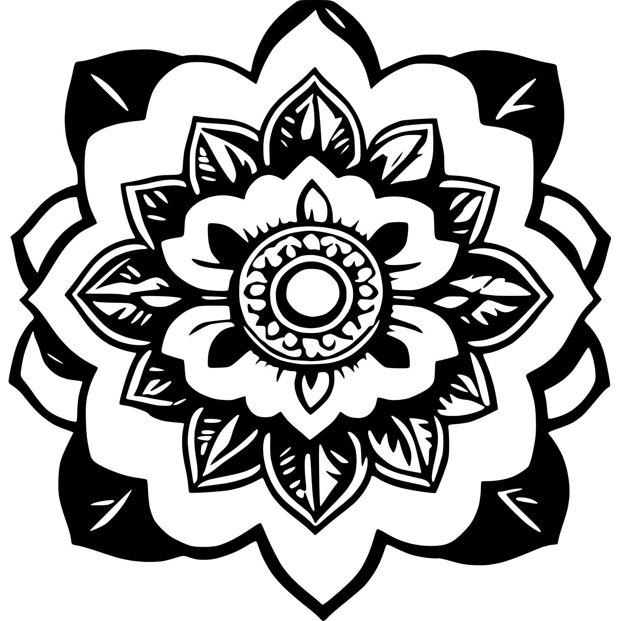 AI-generated SVG of 'mandala flower'